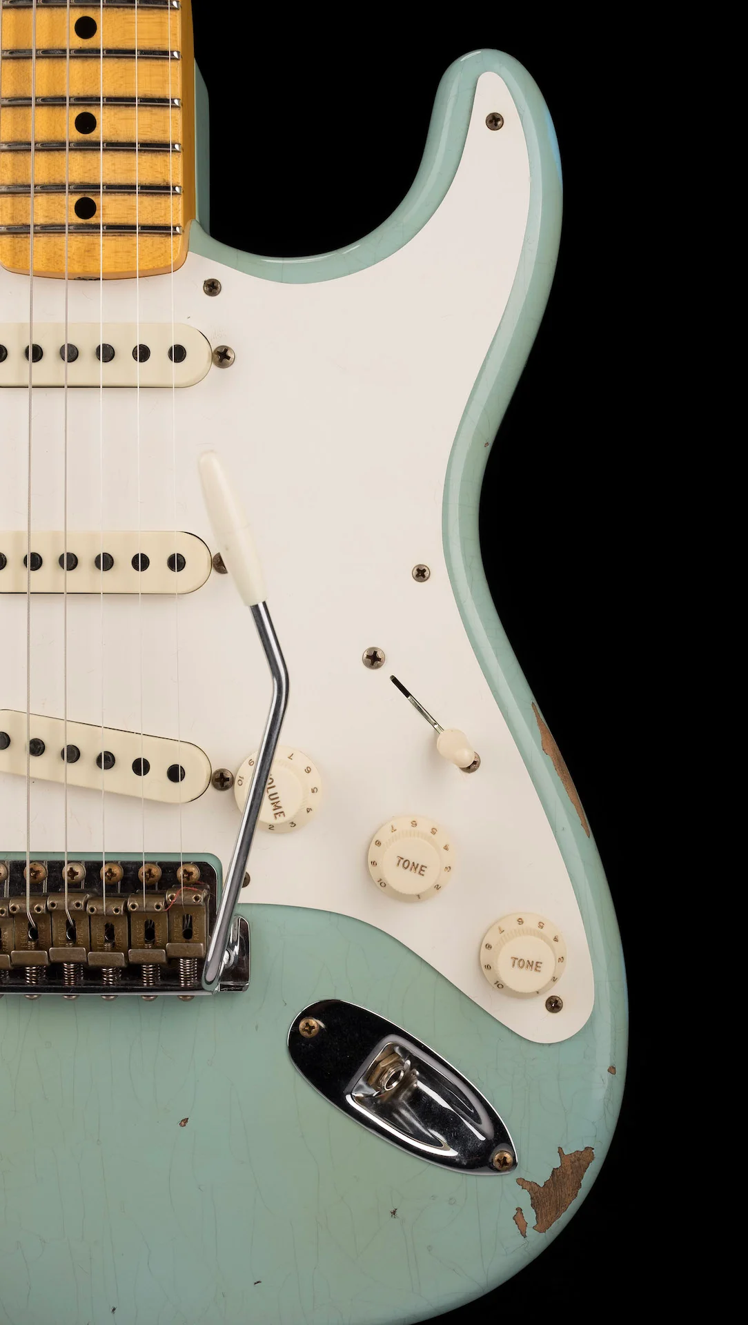 Fender Custom Shop 1957 Stratocaster Relic Faded Aged Daphne Blue Electric Guitar - Image 8