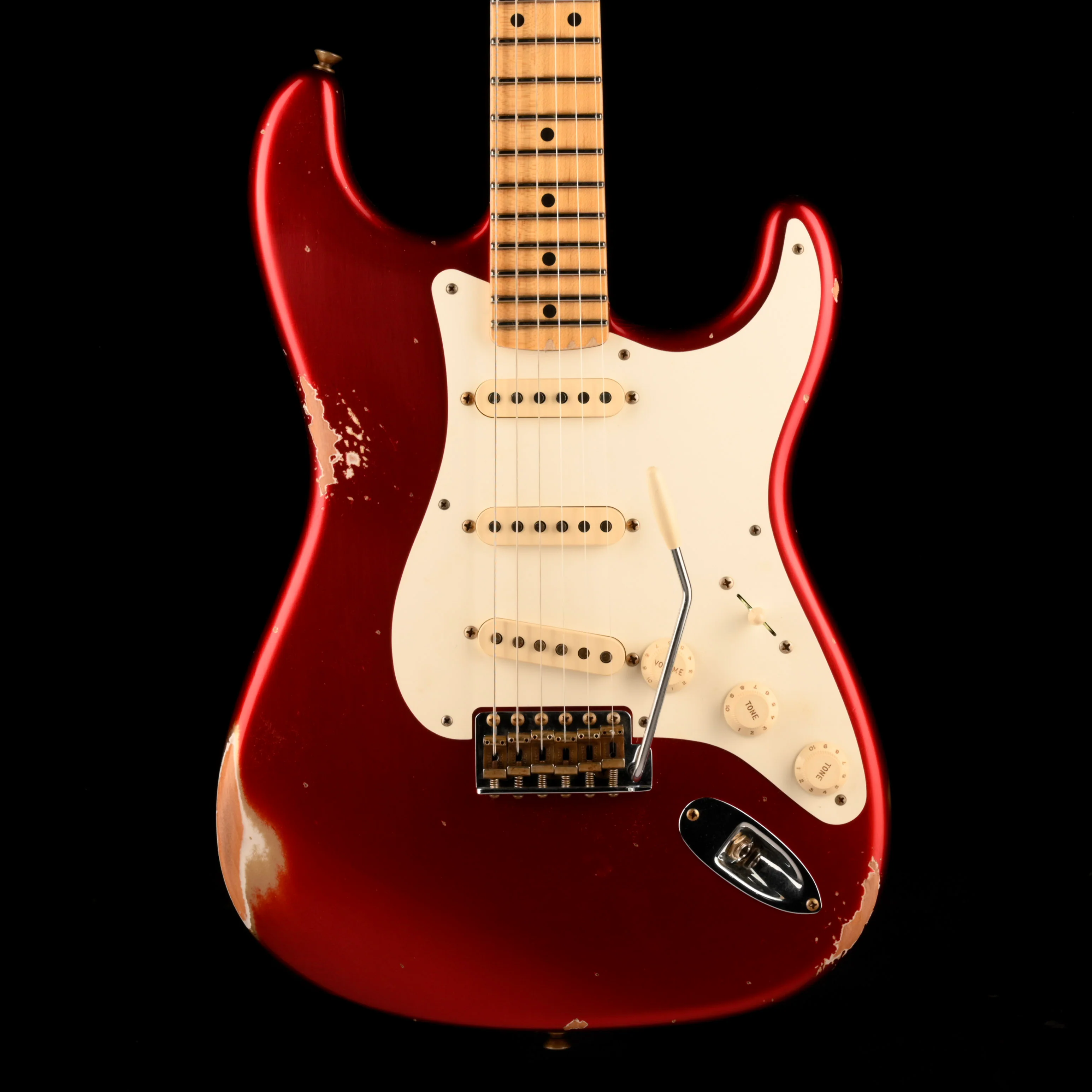 Fender Custom Shop 1957 Stratocaster Reverse Headstock Relic Candy Apple Red
