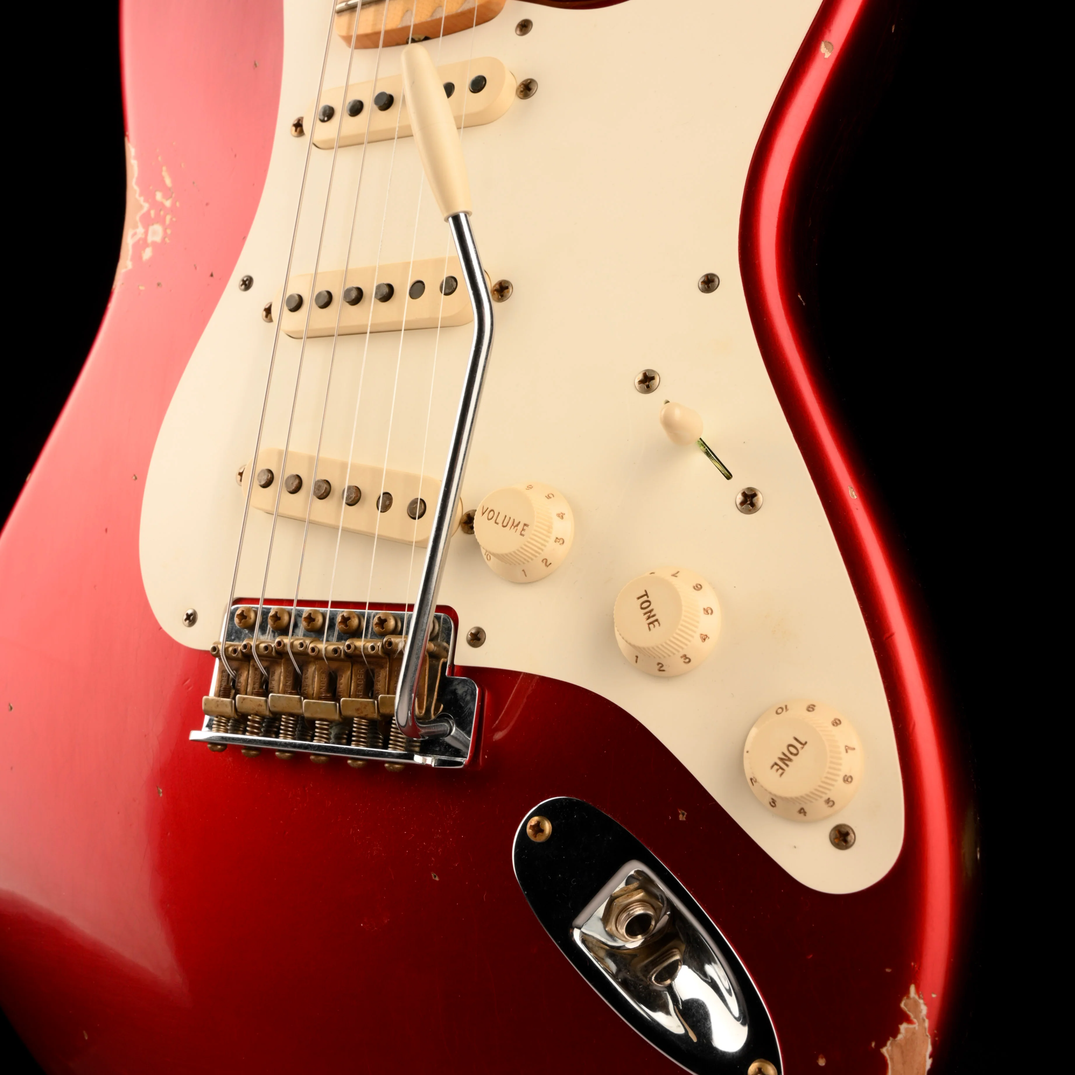 Fender Custom Shop 1957 Stratocaster Reverse Headstock Relic Candy Apple Red - Image 5