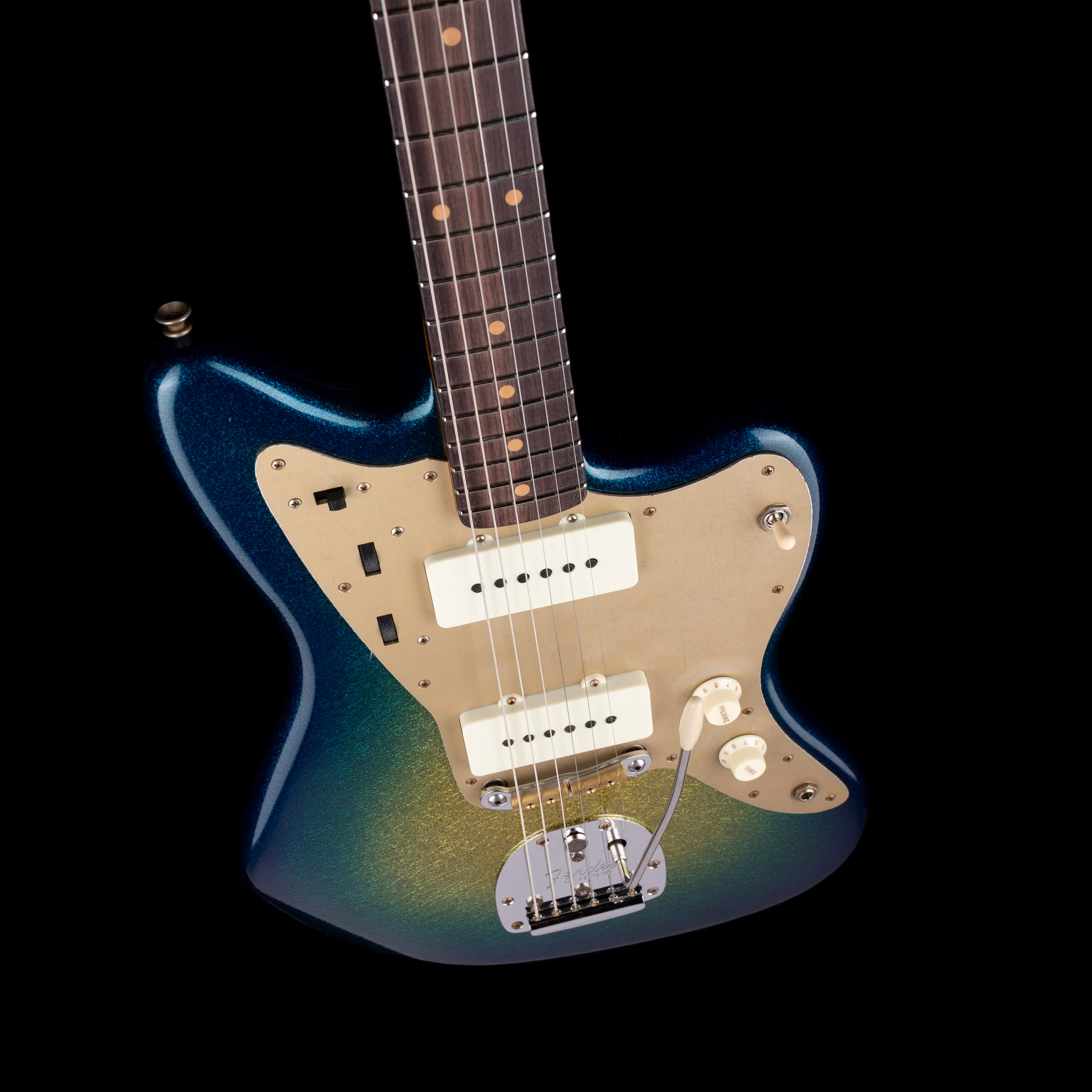 Fender Custom Shop 1958 Jazzmaster Journeyman Relic Surf Green Sparkle Burst With Case - Image 3