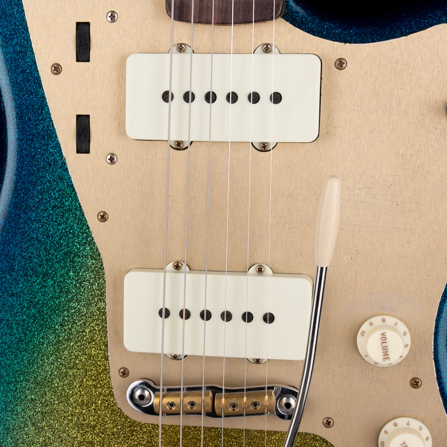 Fender Custom Shop 1958 Jazzmaster Journeyman Relic Surf Green Sparkle Burst With Case - Image 4