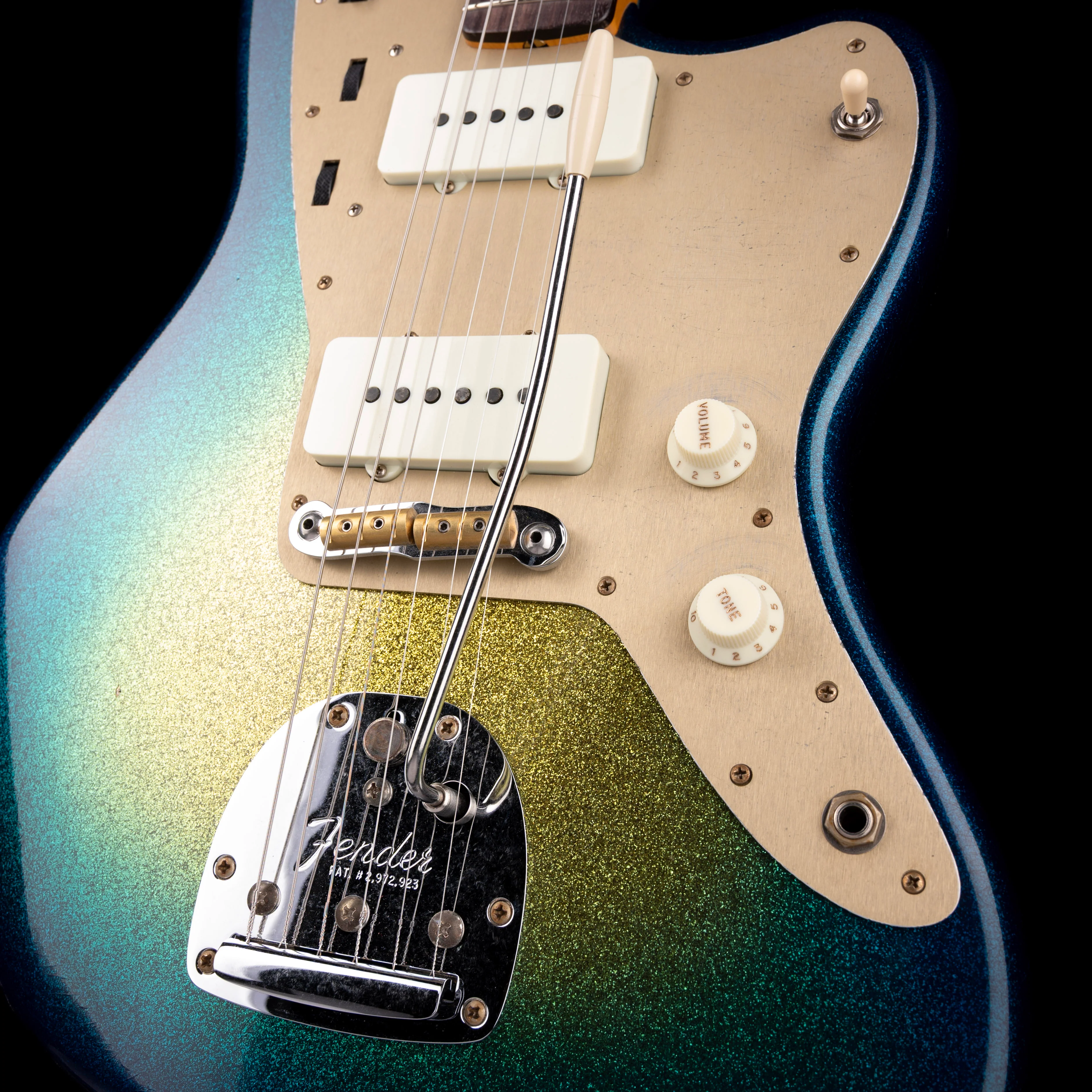 Fender Custom Shop 1958 Jazzmaster Journeyman Relic Surf Green Sparkle Burst With Case - Image 5