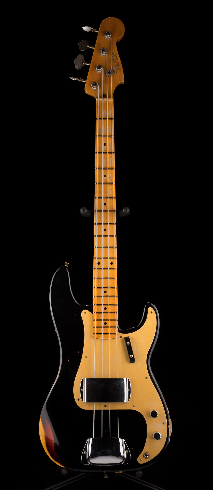 Fender Custom Shop 1958 Precision Bass Relic Aged Black over Chocolate 3-Tone Sunburst - Image 2