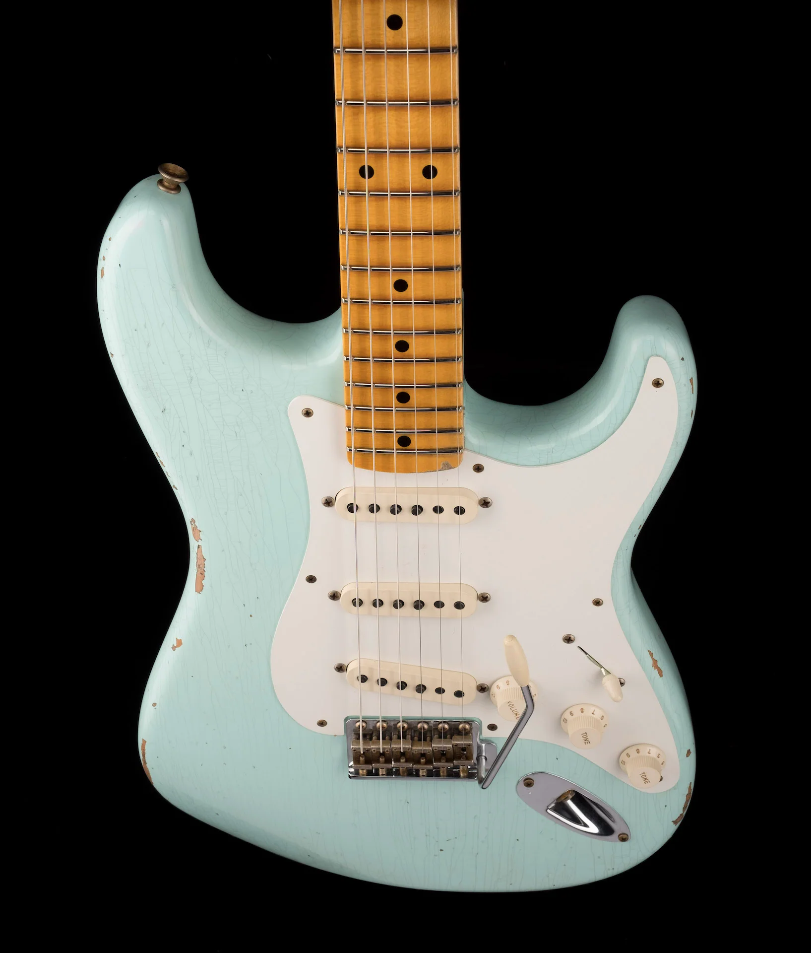 Fender Custom Shop 1958 Stratocaster Relic Super Faded Aged Surf Green - Image 4