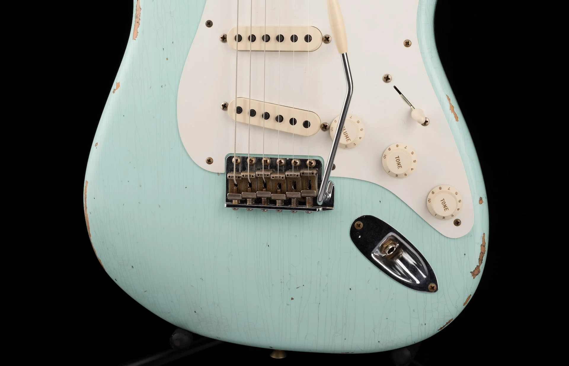 Fender Custom Shop 1958 Stratocaster Relic Super Faded Aged Surf Green - Image 5