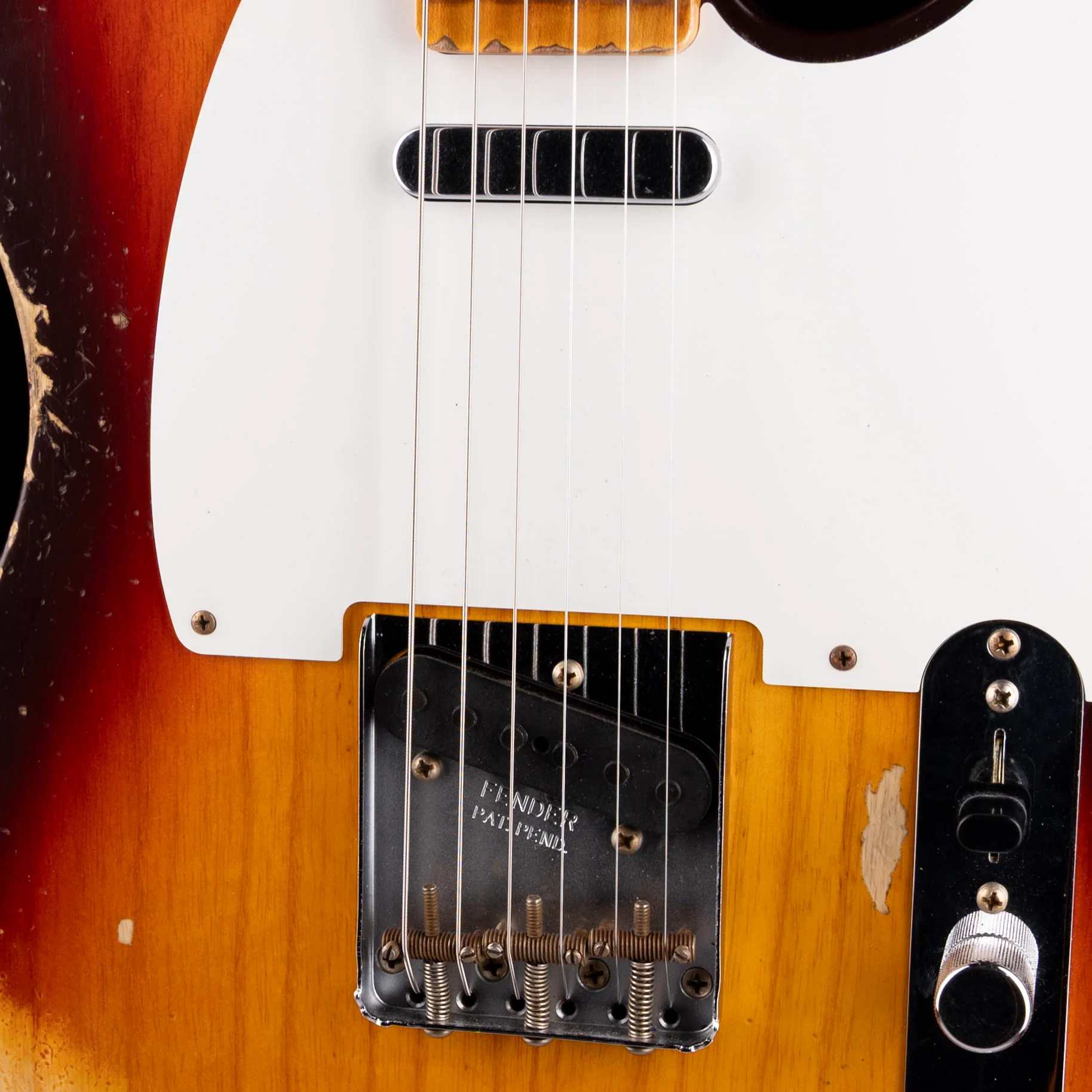 Fender Custom Shop 1958 Telecaster Heavy Relic Faded Aged Chocolate 3-Tone Sunburst - Image 4