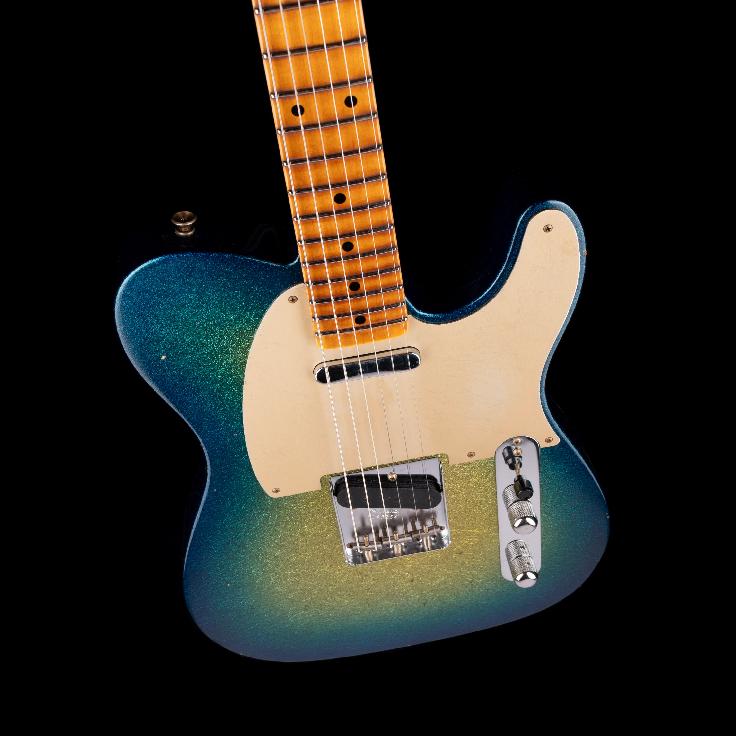 Fender Custom Shop 1958 Telecaster Journeyman Relic Surf Green Sparkle Burst With Case - Image 3