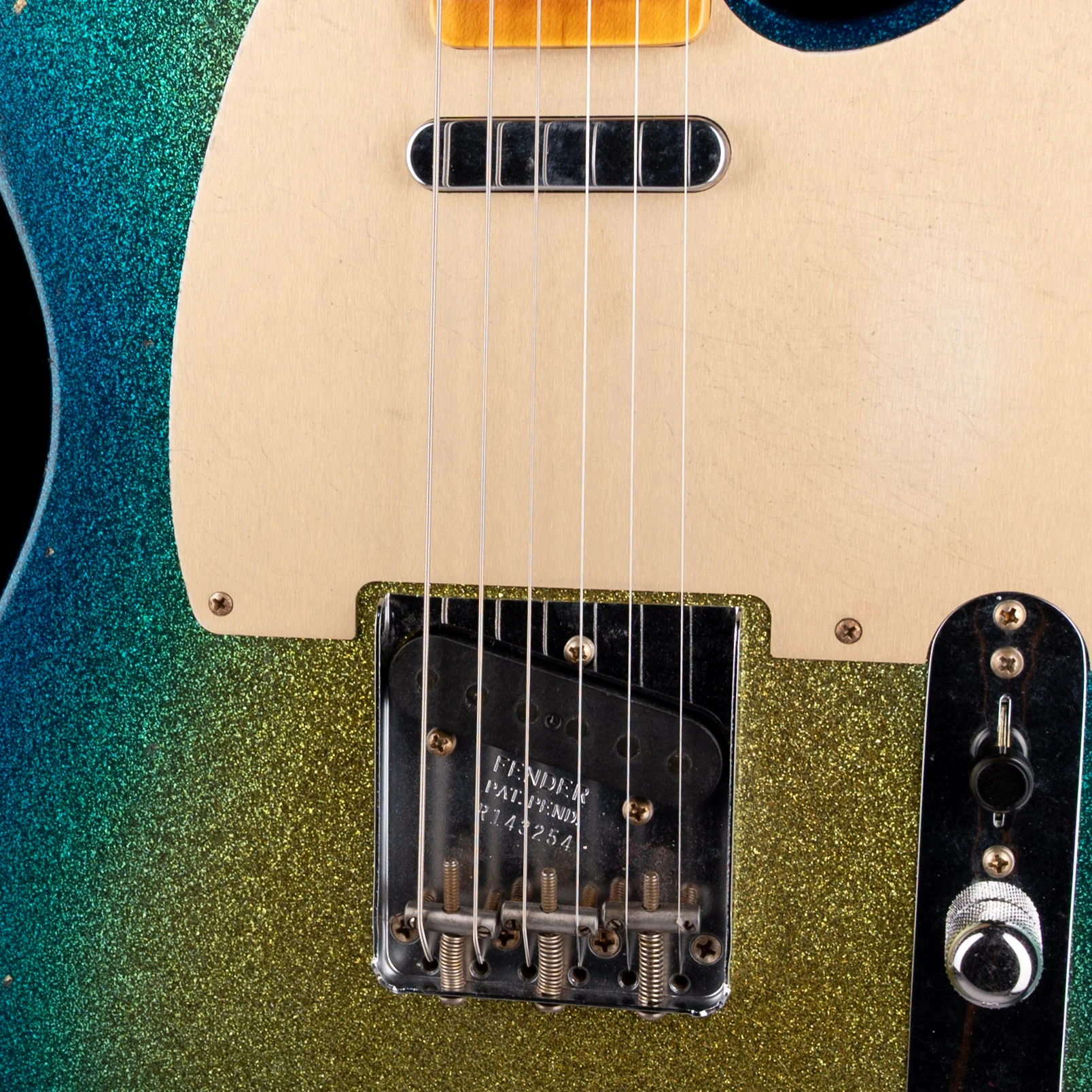 Fender Custom Shop 1958 Telecaster Journeyman Relic Surf Green Sparkle Burst With Case - Image 4