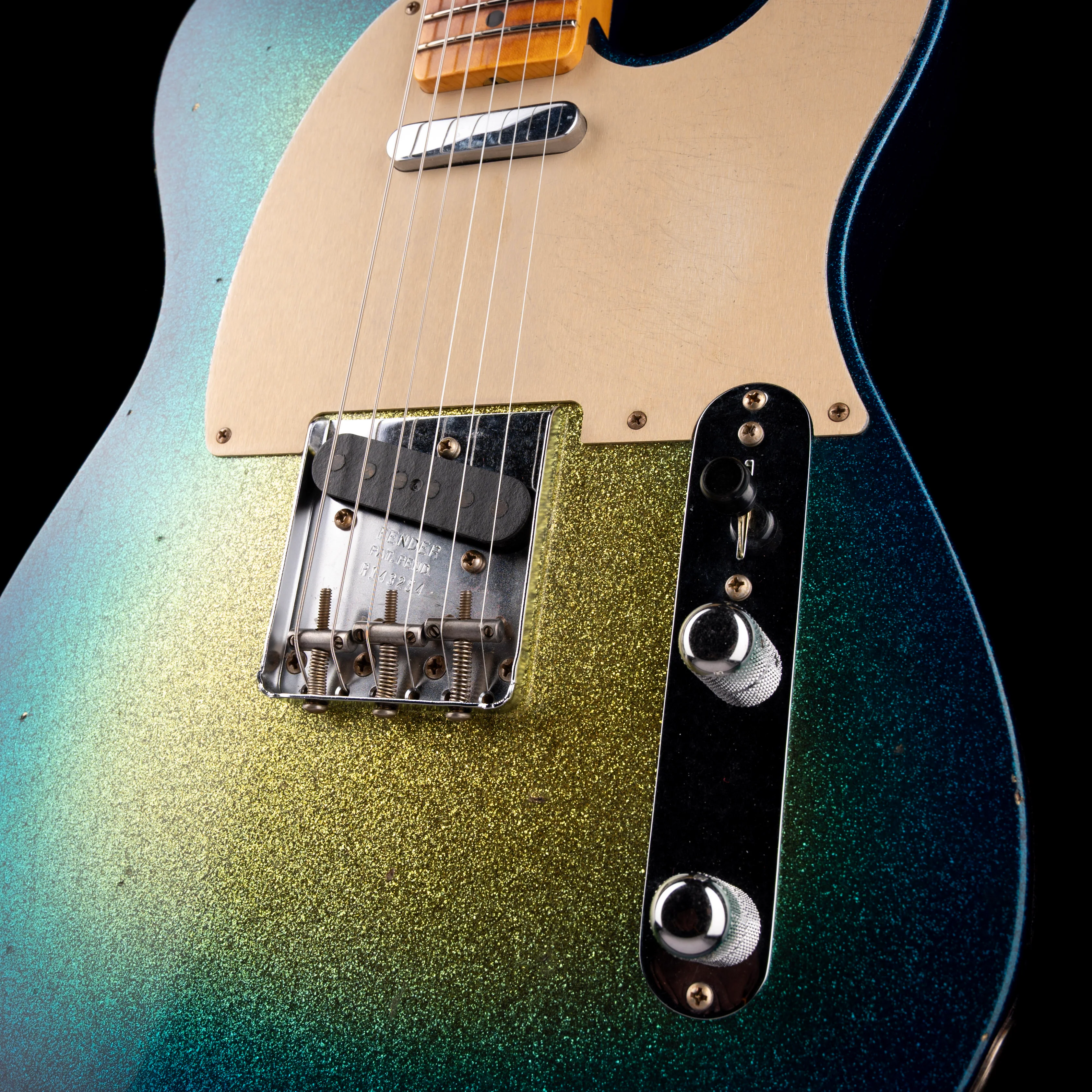 Fender Custom Shop 1958 Telecaster Journeyman Relic Surf Green Sparkle Burst With Case - Image 5