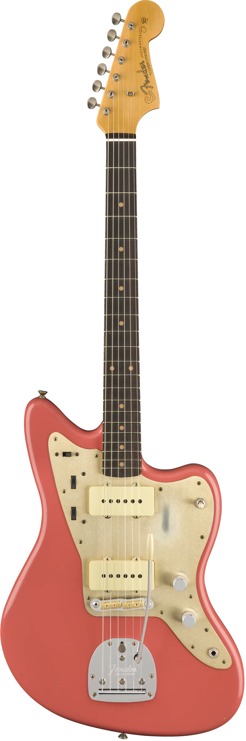 Fender Custom Shop 1959 Jazzmaster Journeyman Relic Super Faded Aged Fiesta Red Electric Guitar - Image 2