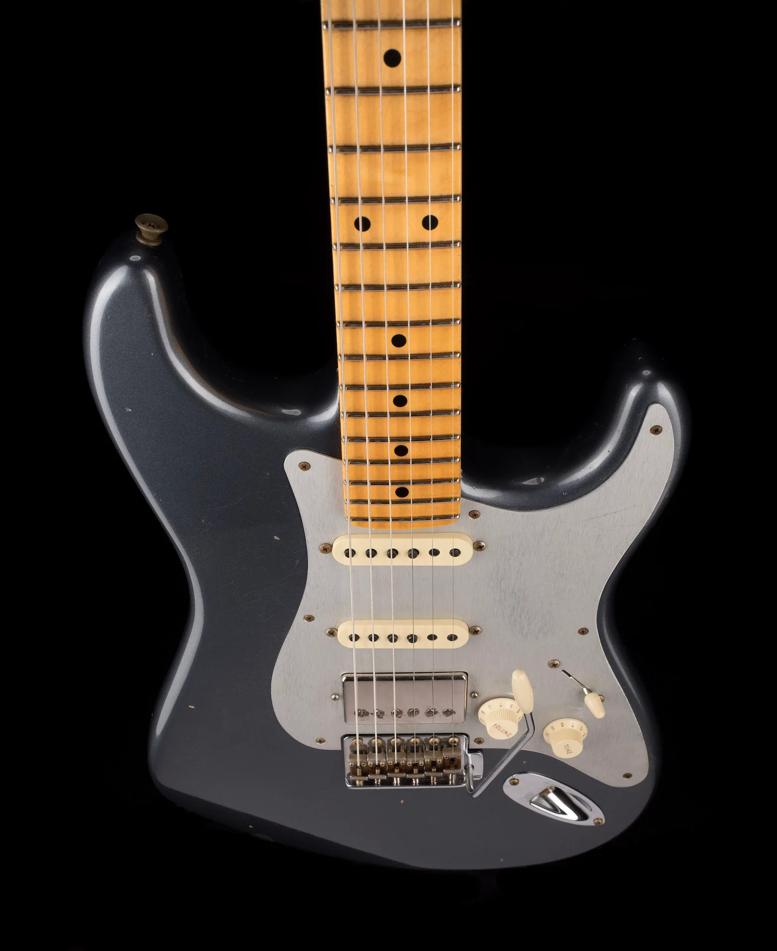 Fender Custom Shop 1959 Stratocaster HSS Journeyman Relic Charcoal Frost Metallic - Image 4