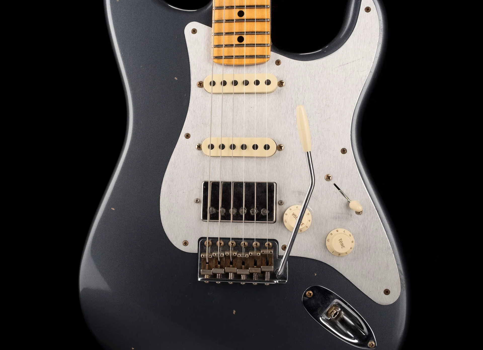 Fender Custom Shop 1959 Stratocaster HSS Journeyman Relic Charcoal Frost Metallic - Image 6