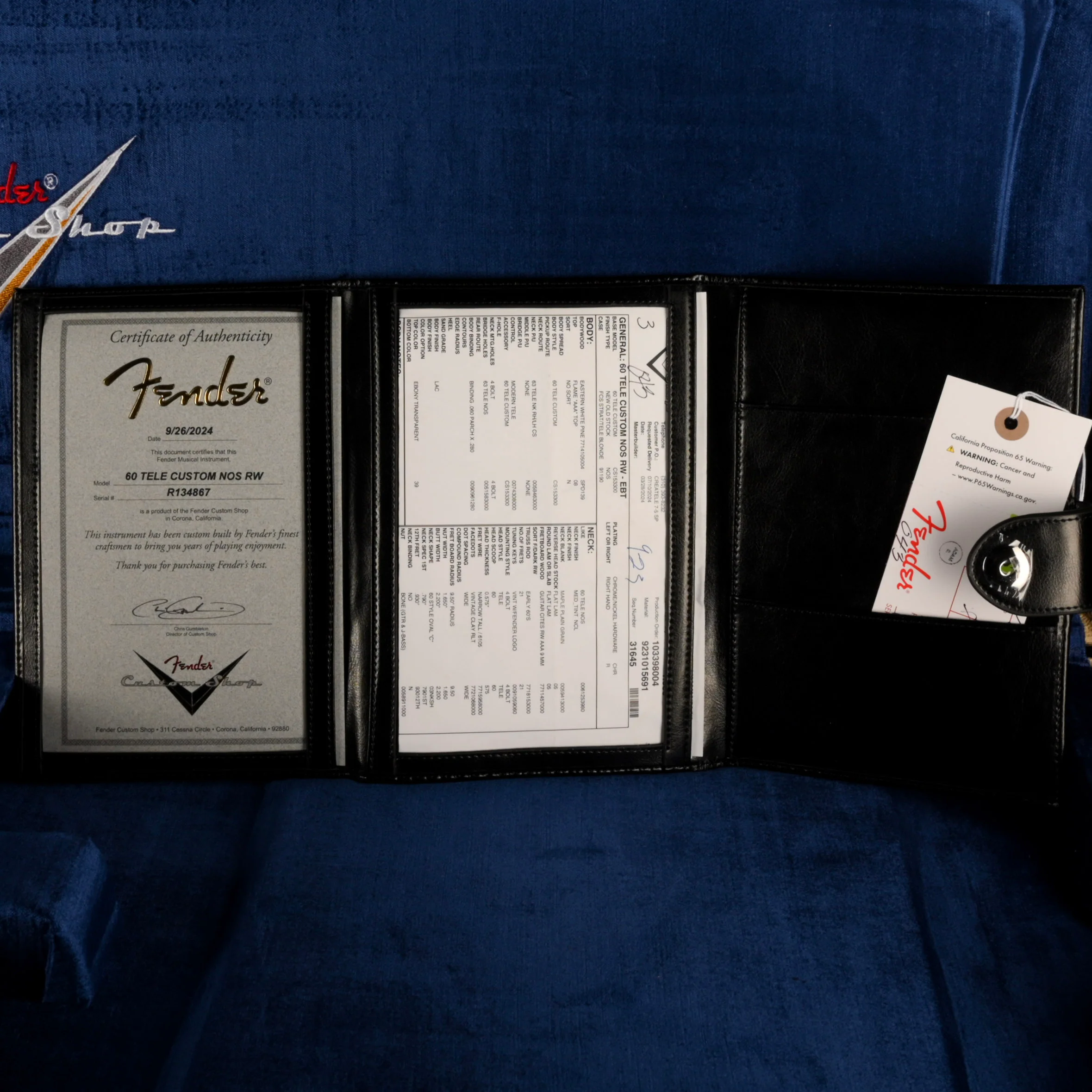 Fender Custom Shop 1960 Telecaster Custom Flametop NOS Ebony Transparent With Case - Image 16