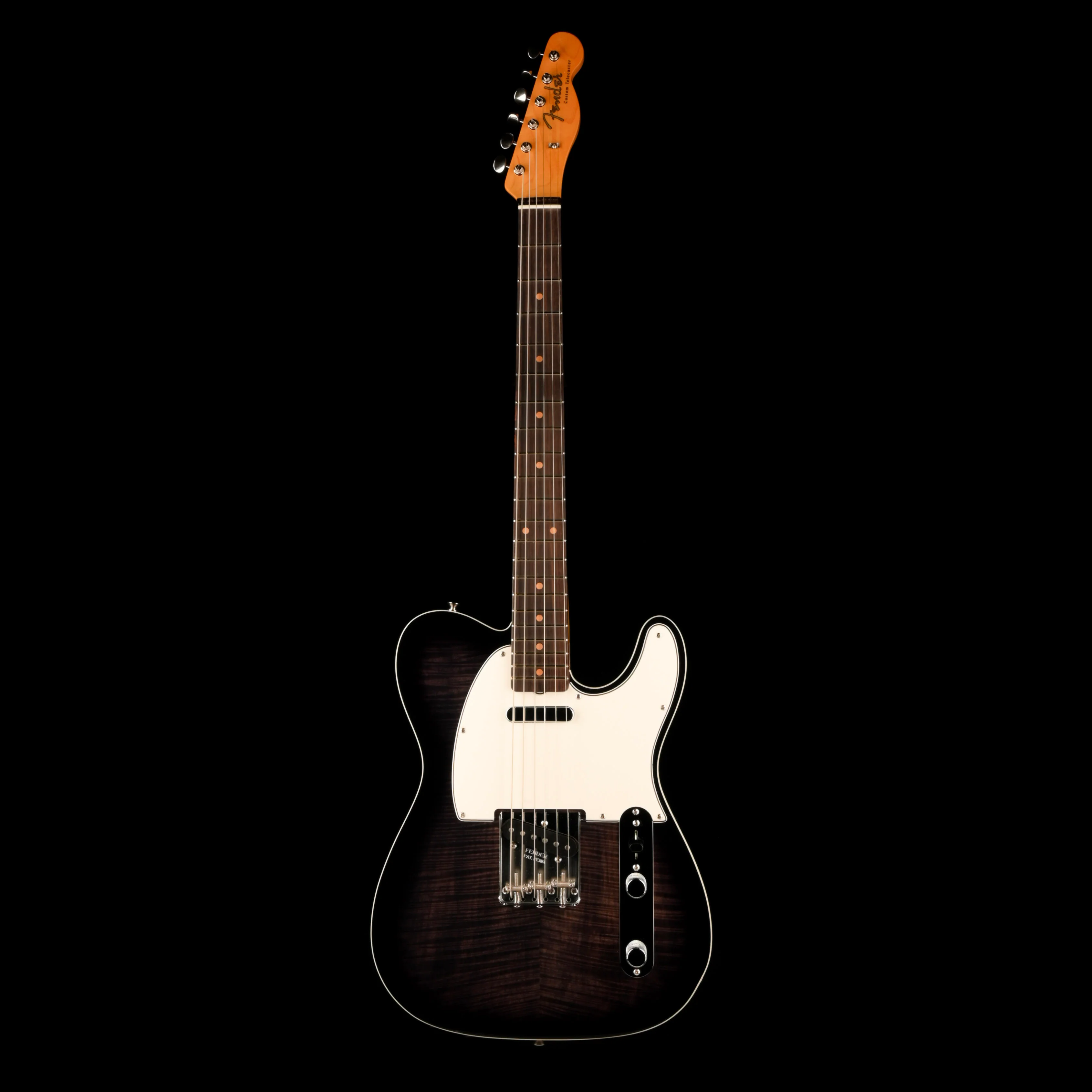 Fender Custom Shop 1960 Telecaster Custom Flametop NOS Ebony Transparent With Case - Image 2