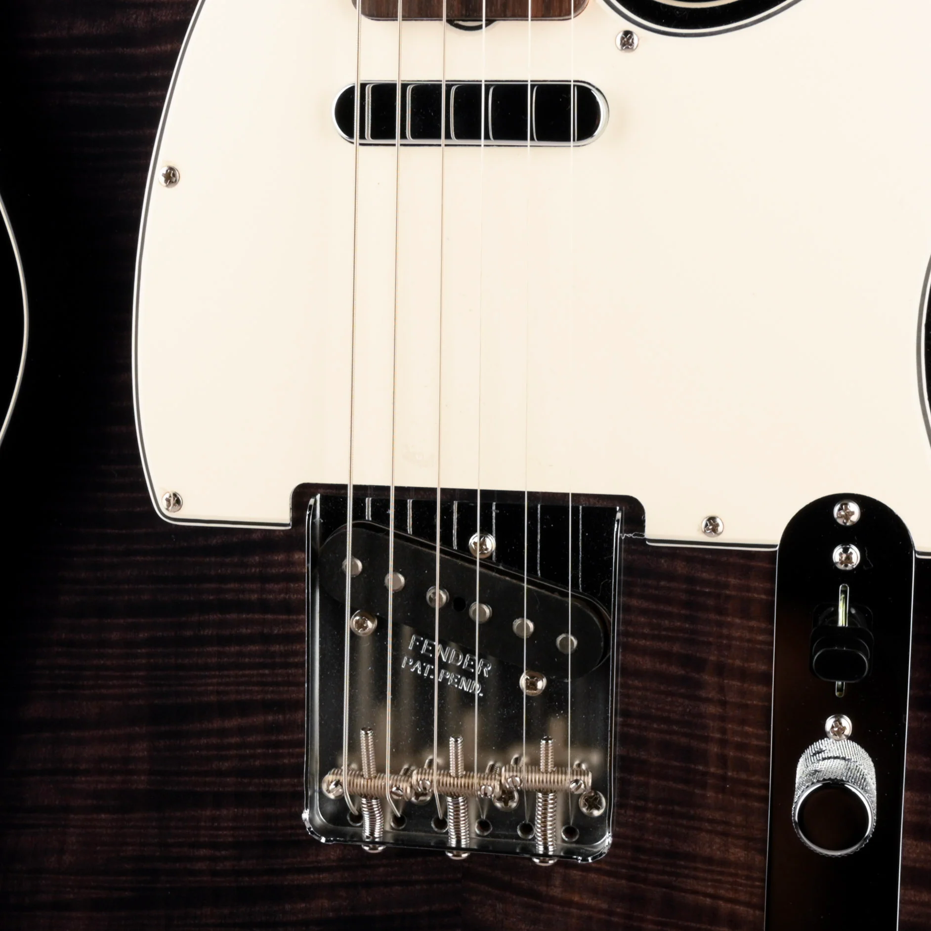 Fender Custom Shop 1960 Telecaster Custom Flametop NOS Ebony Transparent With Case - Image 4