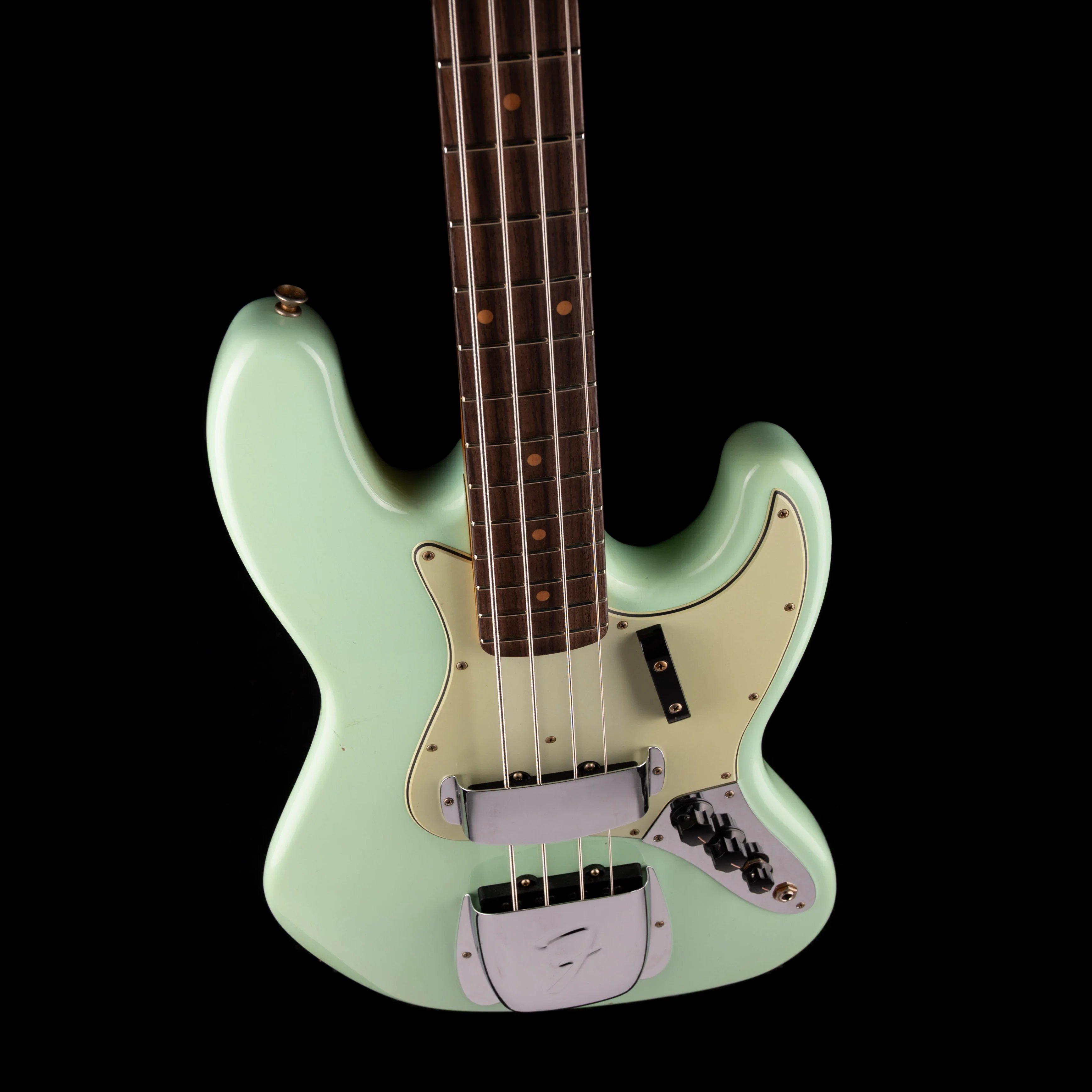 Fender Custom Shop 1962 Jazz Bass Journeyman Relic Aged Surf Green - Image 3