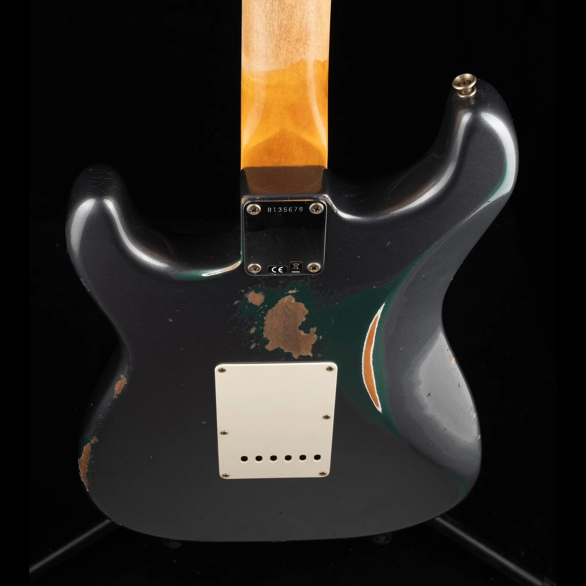 Fender Custom Shop 1962 Stratocaster Heavy Relic Charcoal Frost Metallic over Sherwood Green Metallic - Image 10