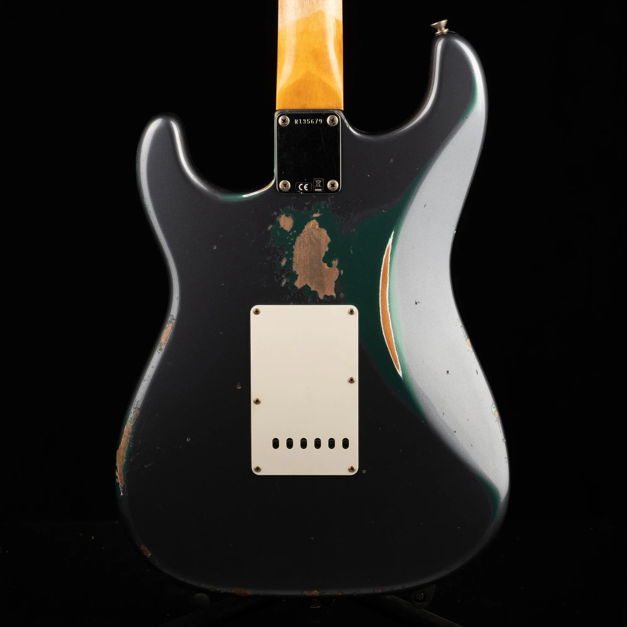 Fender Custom Shop 1962 Stratocaster Heavy Relic Charcoal Frost Metallic over Sherwood Green Metallic - Image 8