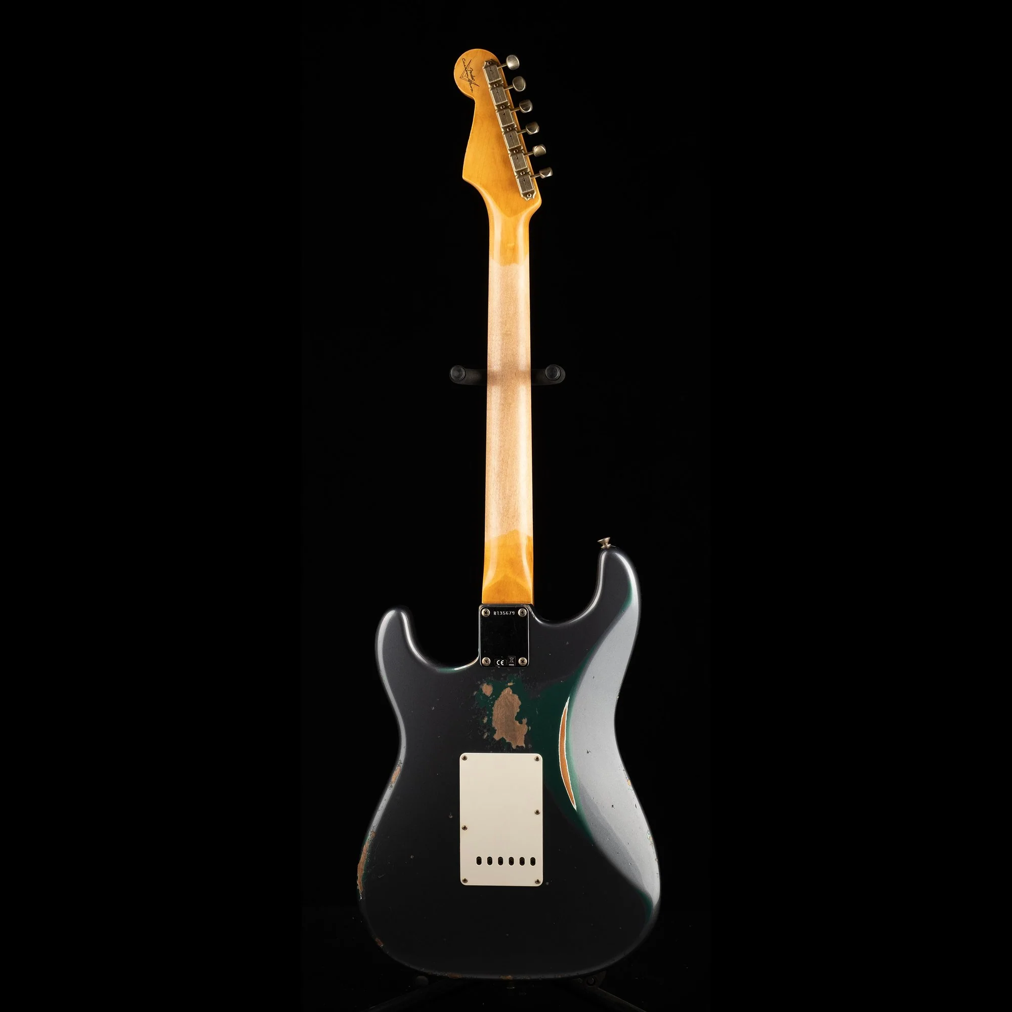 Fender Custom Shop 1962 Stratocaster Heavy Relic Charcoal Frost Metallic over Sherwood Green Metallic - Image 9