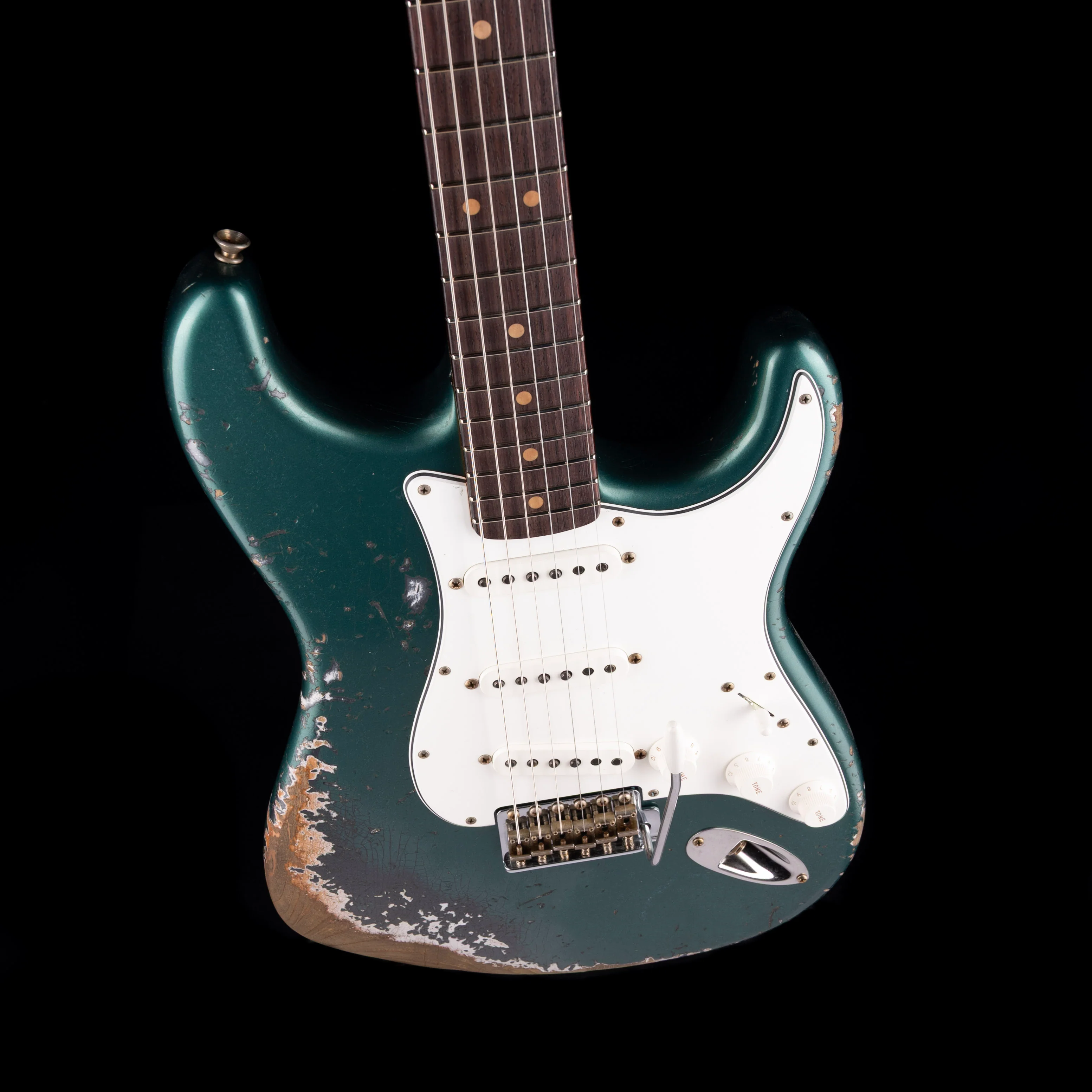 Fender Custom Shop 1962 Stratocaster Heavy Relic Sherwood Green Metallic Over Charcoal Frost Metallic - Image 3