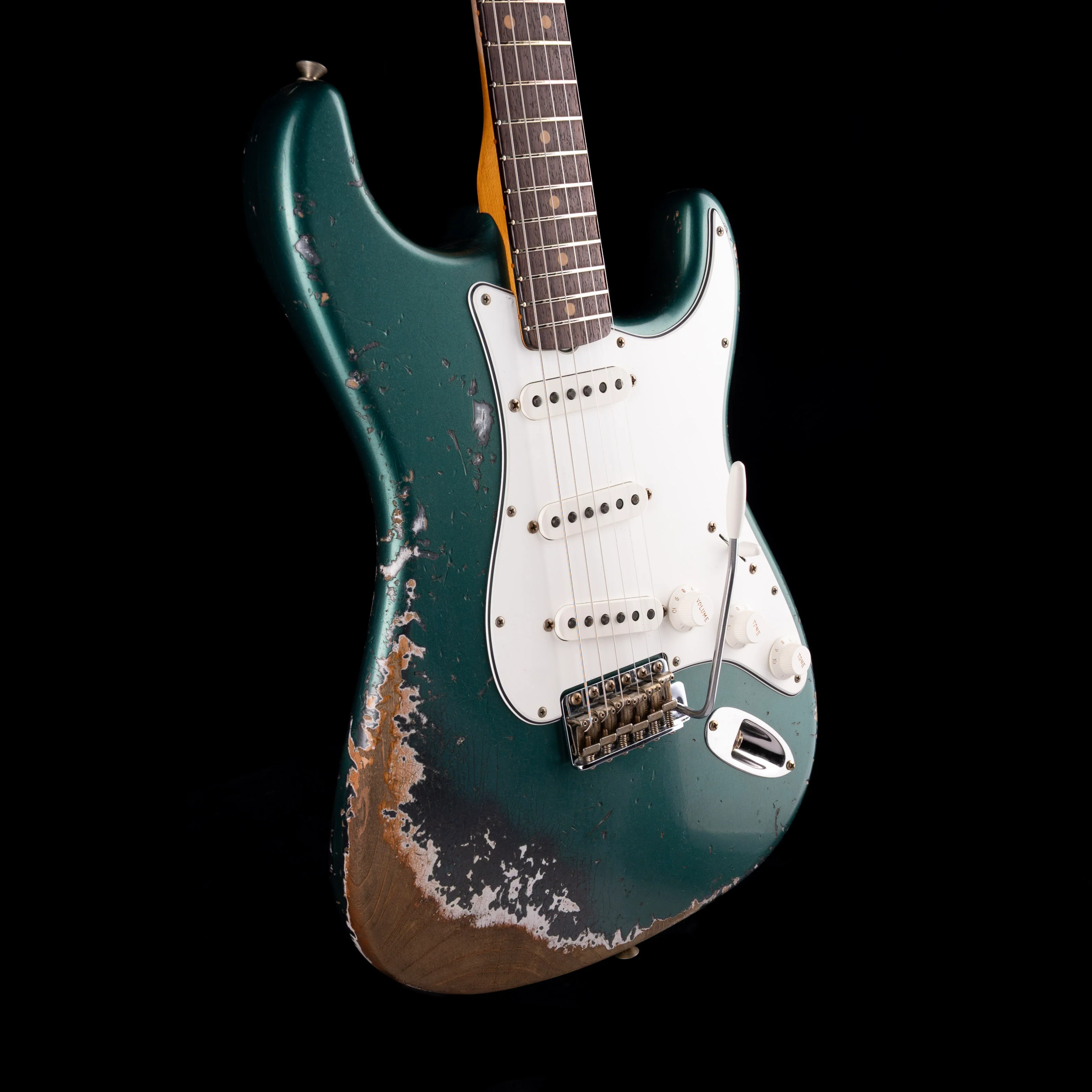 Fender Custom Shop 1962 Stratocaster Heavy Relic Sherwood Green Metallic Over Charcoal Frost Metallic - Image 6