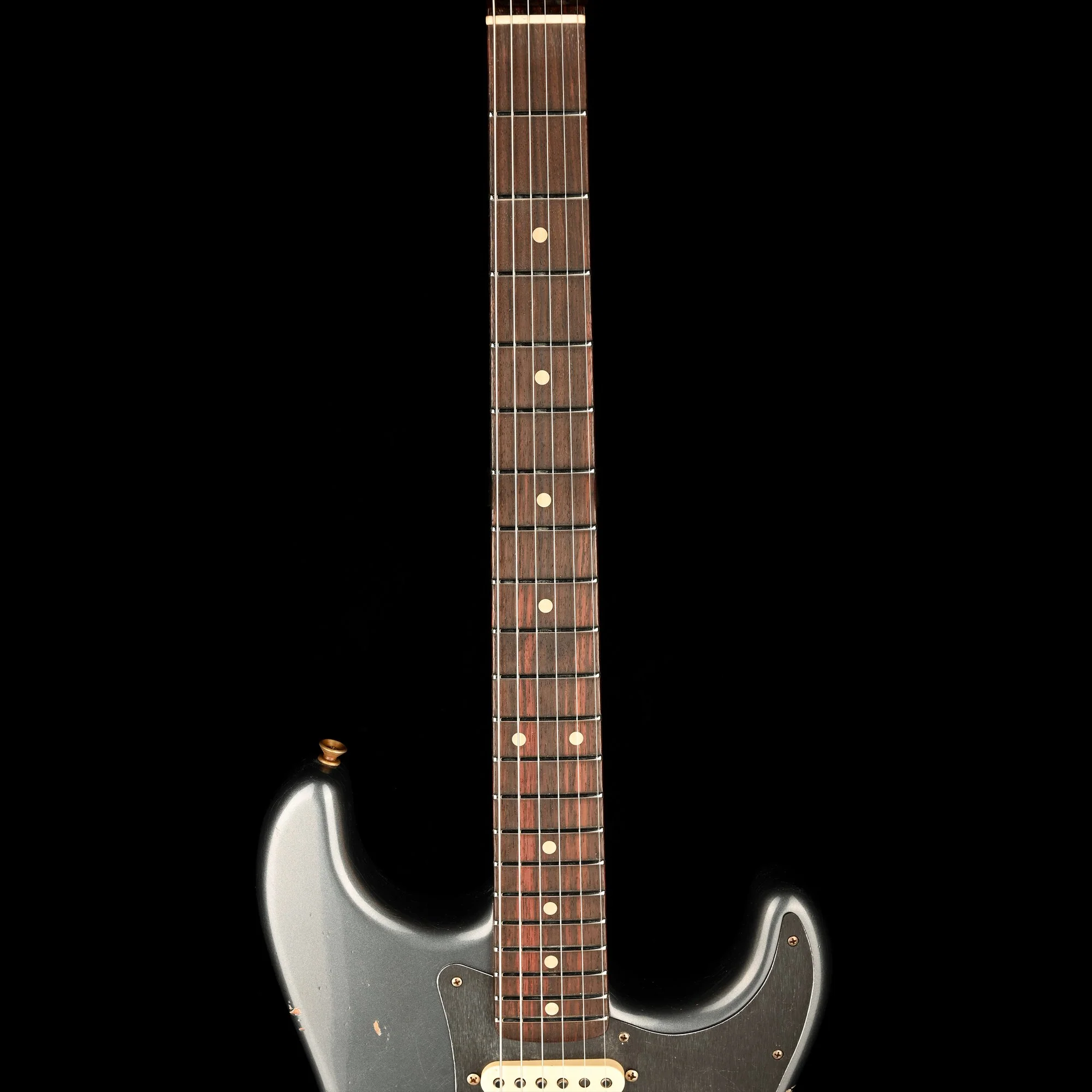 Fender Custom Shop 1962 Stratocaster Reverse Headstock Relic Charcoal Frost Metallic With Case - Image 11
