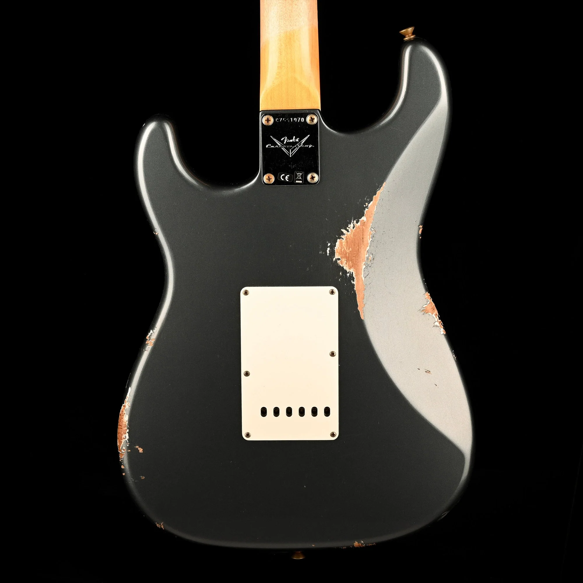 Fender Custom Shop 1962 Stratocaster Reverse Headstock Relic Charcoal Frost Metallic With Case - Image 12