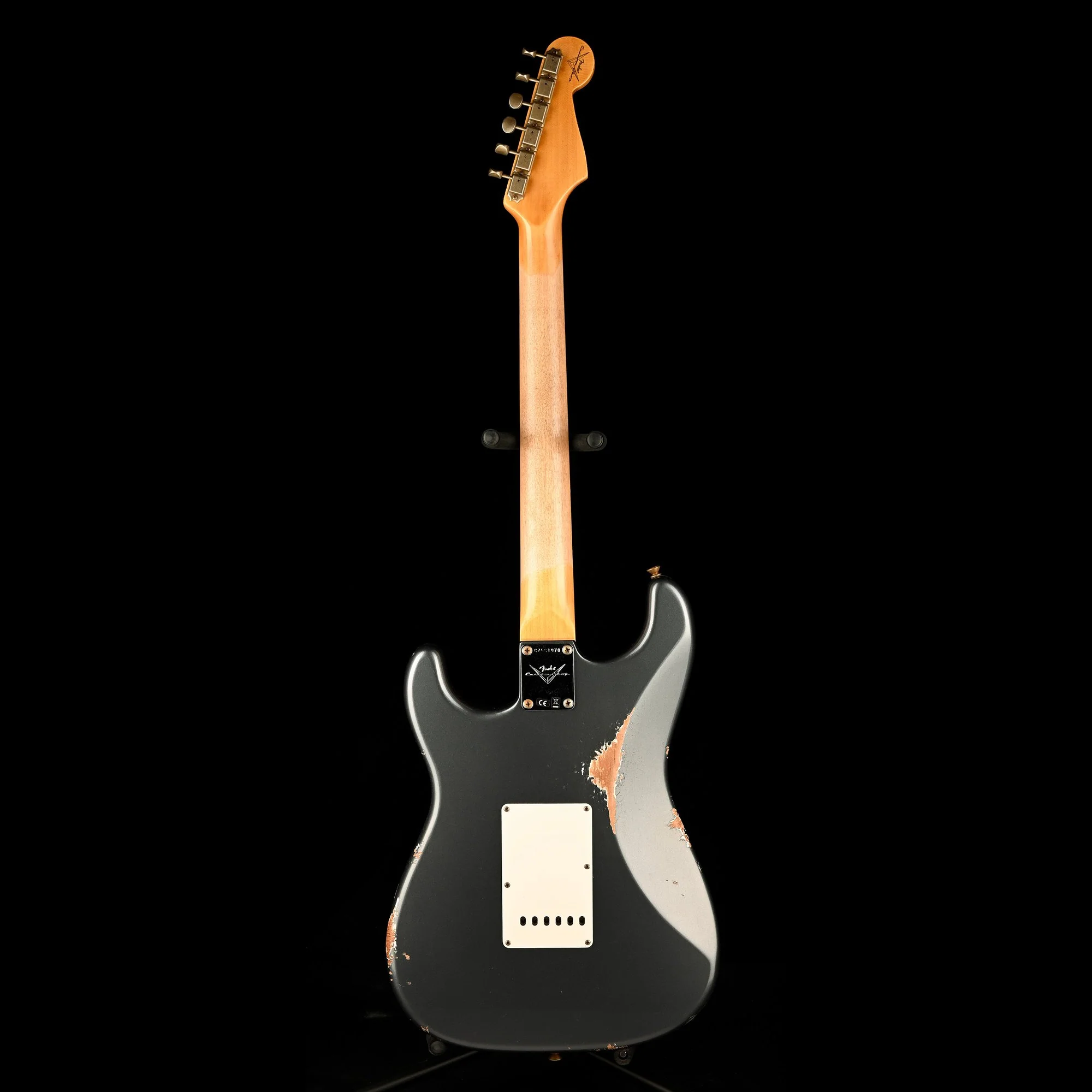 Fender Custom Shop 1962 Stratocaster Reverse Headstock Relic Charcoal Frost Metallic With Case - Image 13
