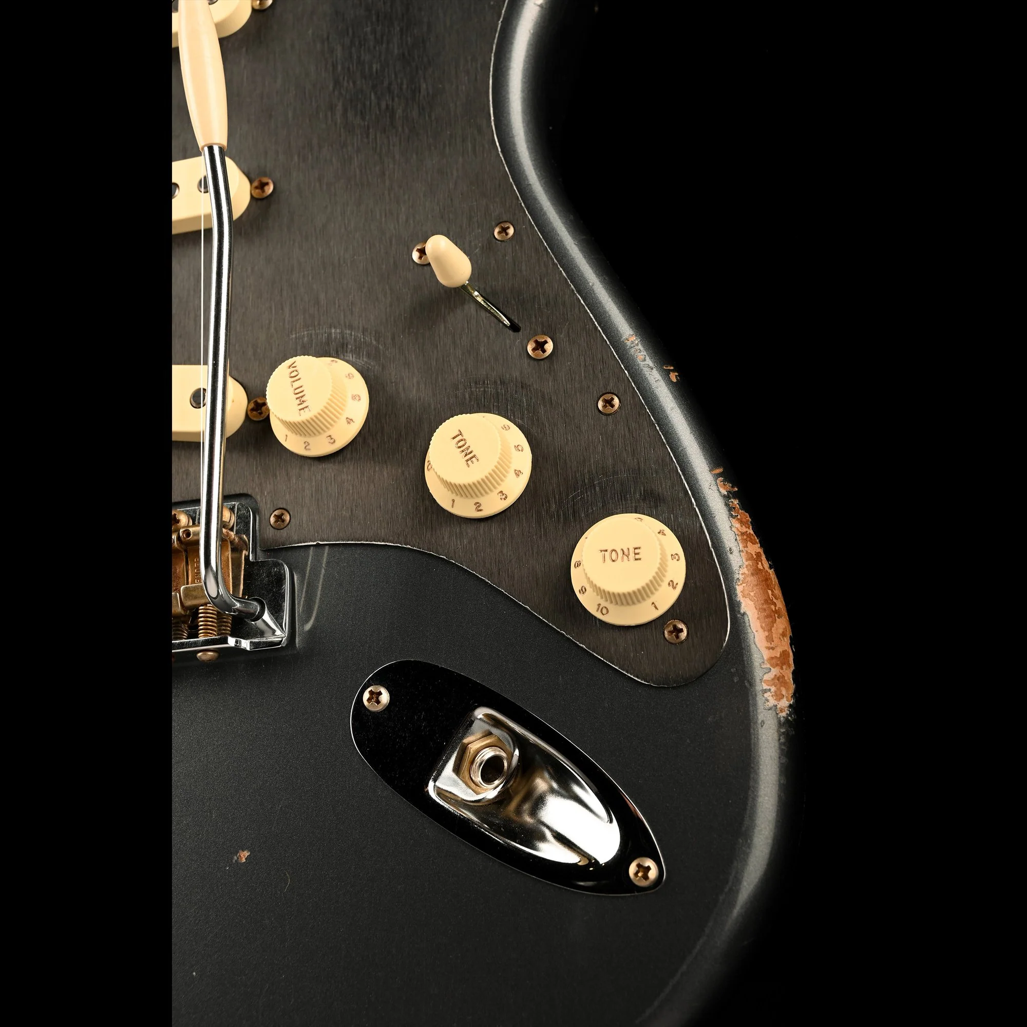 Fender Custom Shop 1962 Stratocaster Reverse Headstock Relic Charcoal Frost Metallic With Case - Image 8