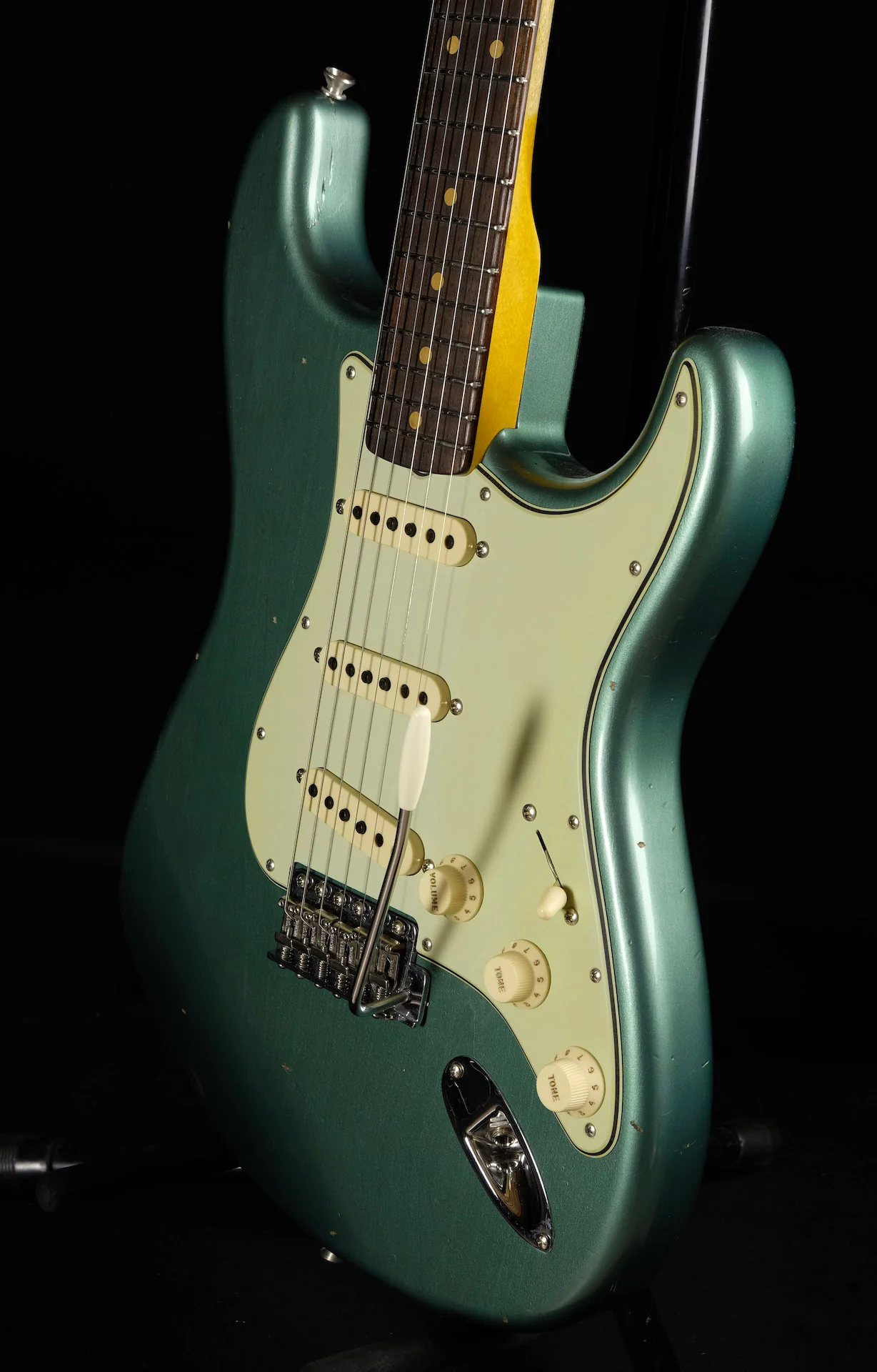 Fender Custom Shop 1963 Stratocaster Journeyman Relic Faded Aged Sherwood Green Metallic - Image 3