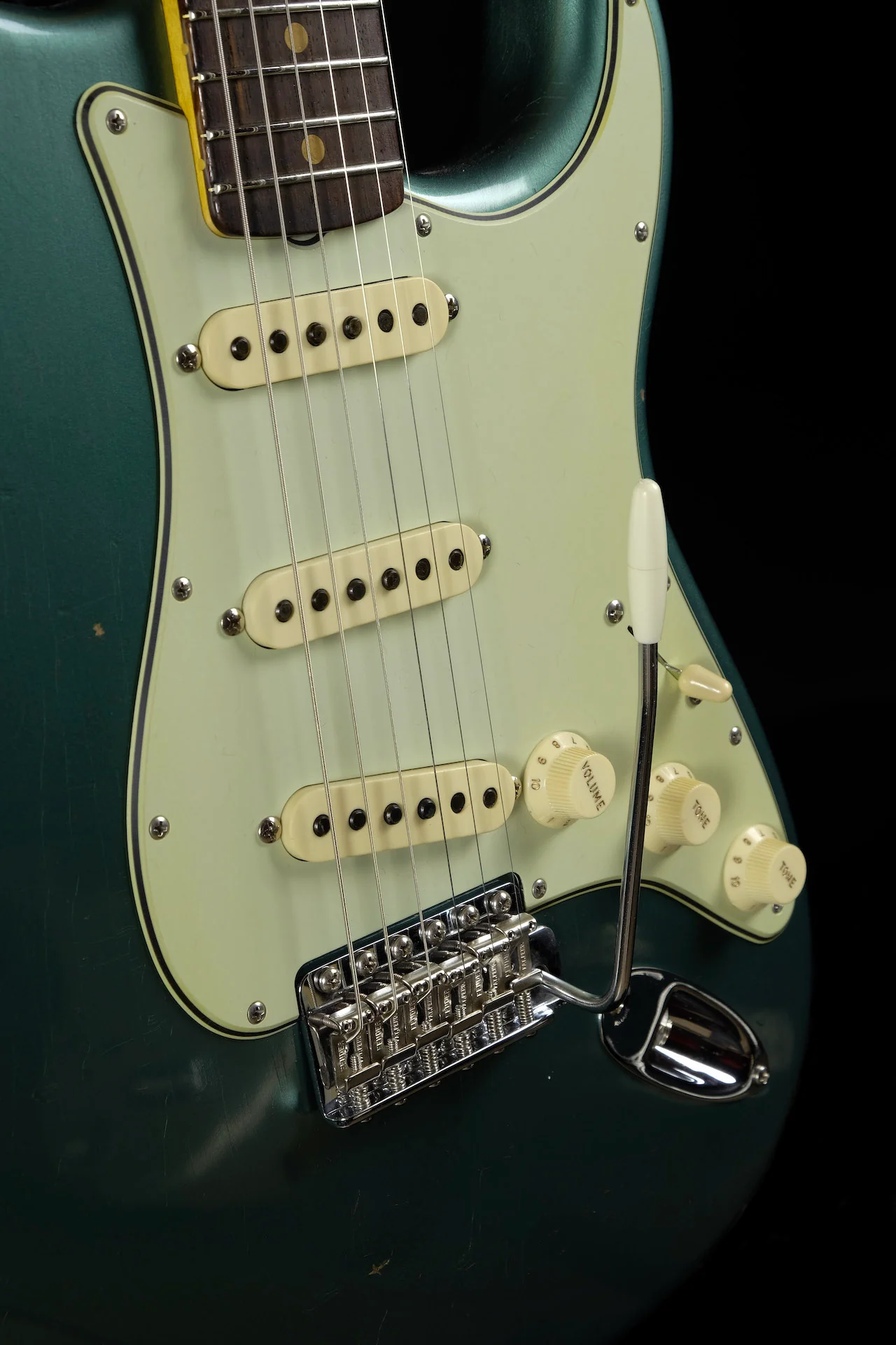 Fender Custom Shop 1963 Stratocaster Journeyman Relic Faded Aged Sherwood Green Metallic - Image 5