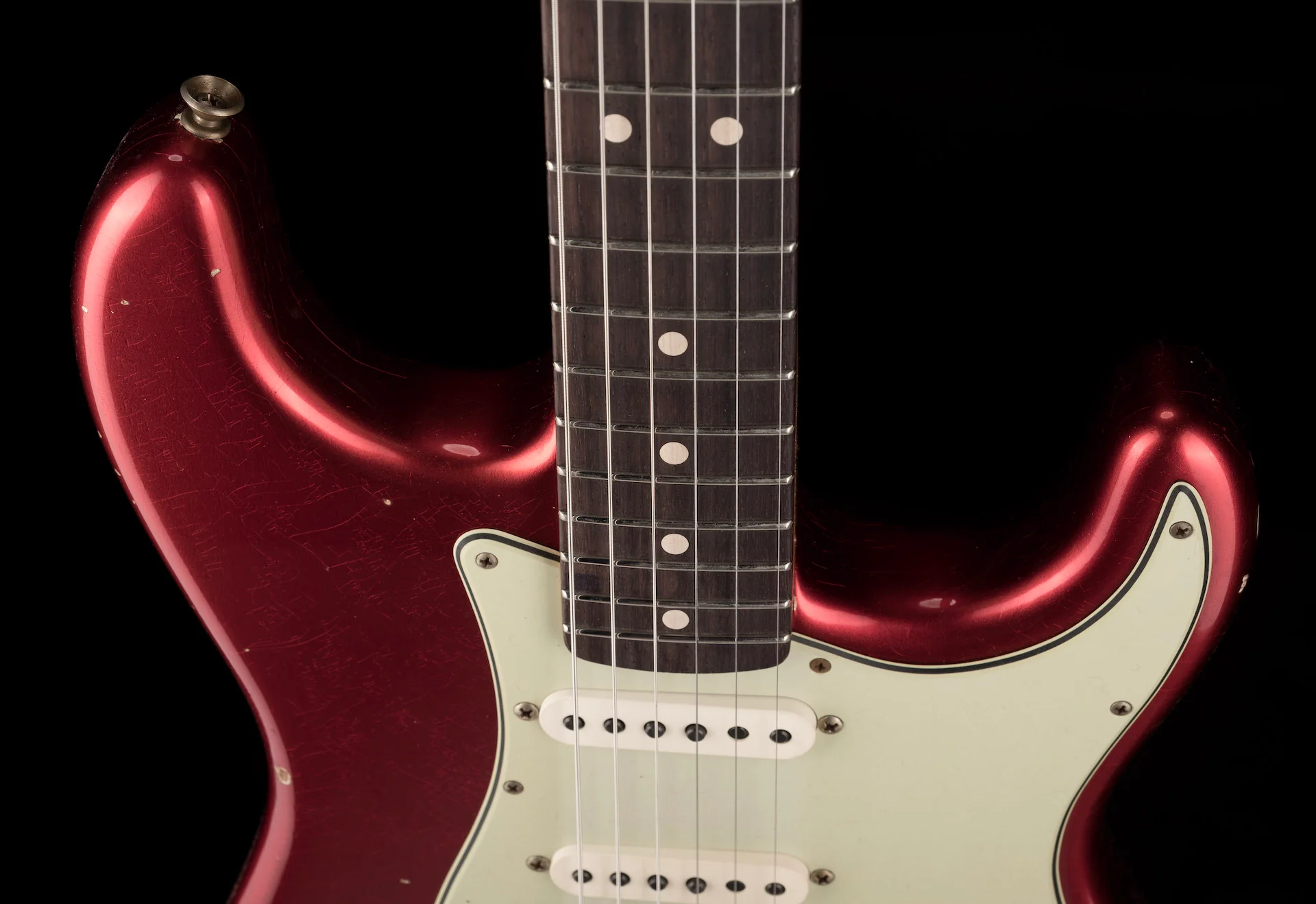 Fender Custom Shop 1963 Stratocaster Relic Mahogany Body Candy Apple Red - Image 3