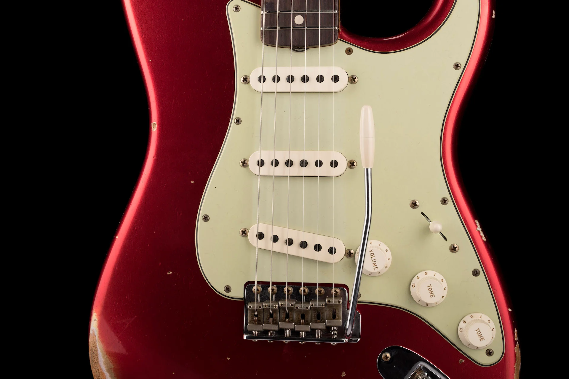 Fender Custom Shop 1963 Stratocaster Relic Mahogany Body Candy Apple Red - Image 6