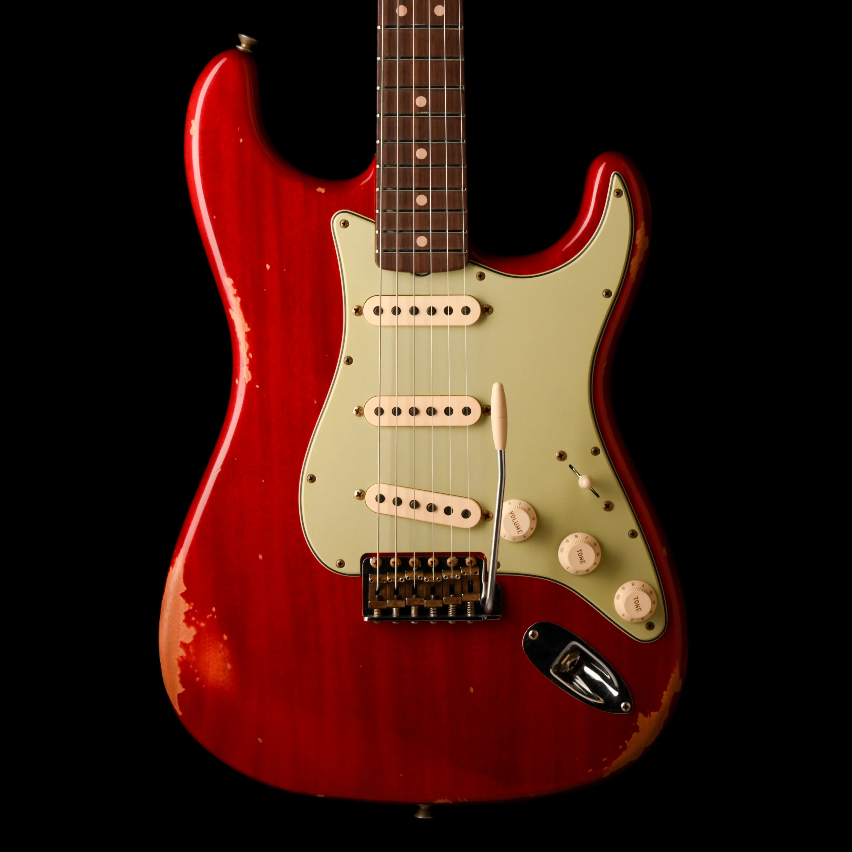Fender Custom Shop 1963 Stratocaster Mahogany Body Relic Crimson Red Transparent