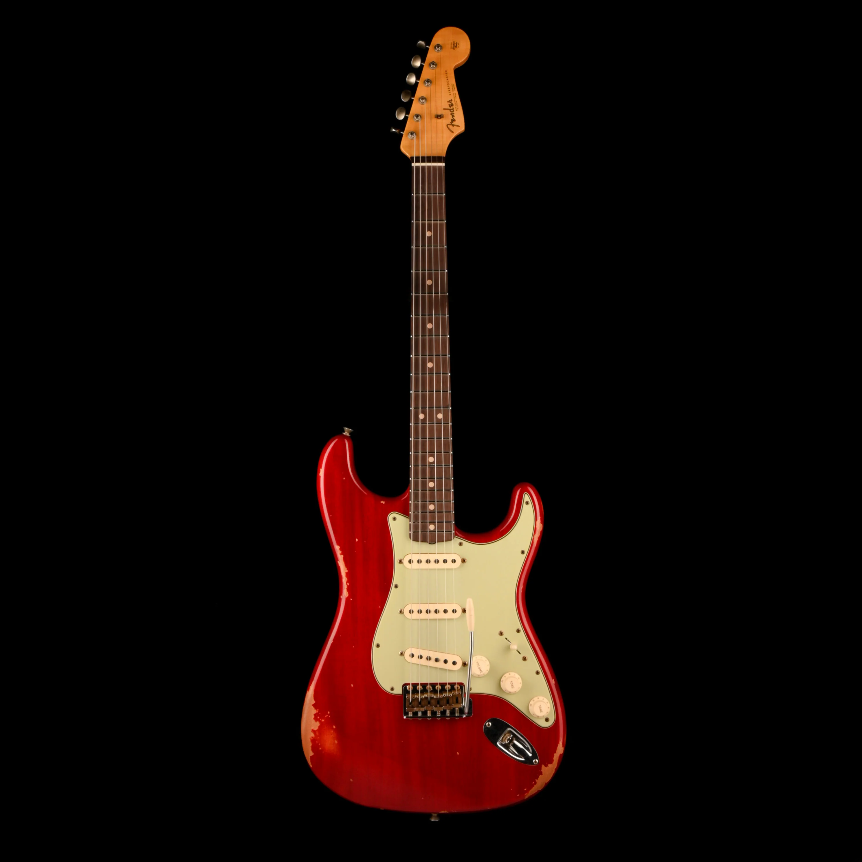 Fender Custom Shop 1963 Stratocaster Mahogany Body Relic Crimson Red Transparent - Image 2