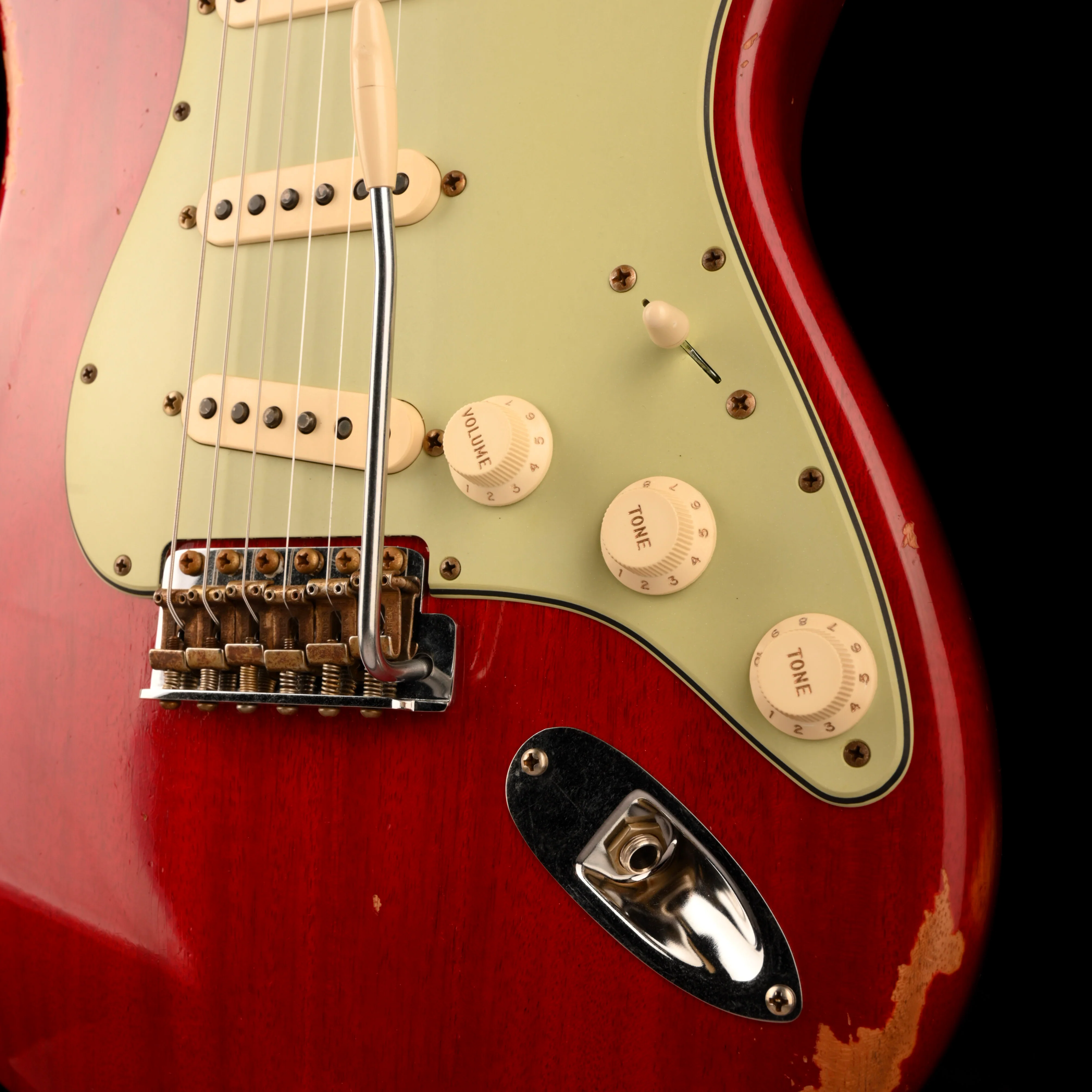Fender Custom Shop 1963 Stratocaster Mahogany Body Relic Crimson Red Transparent - Image 5