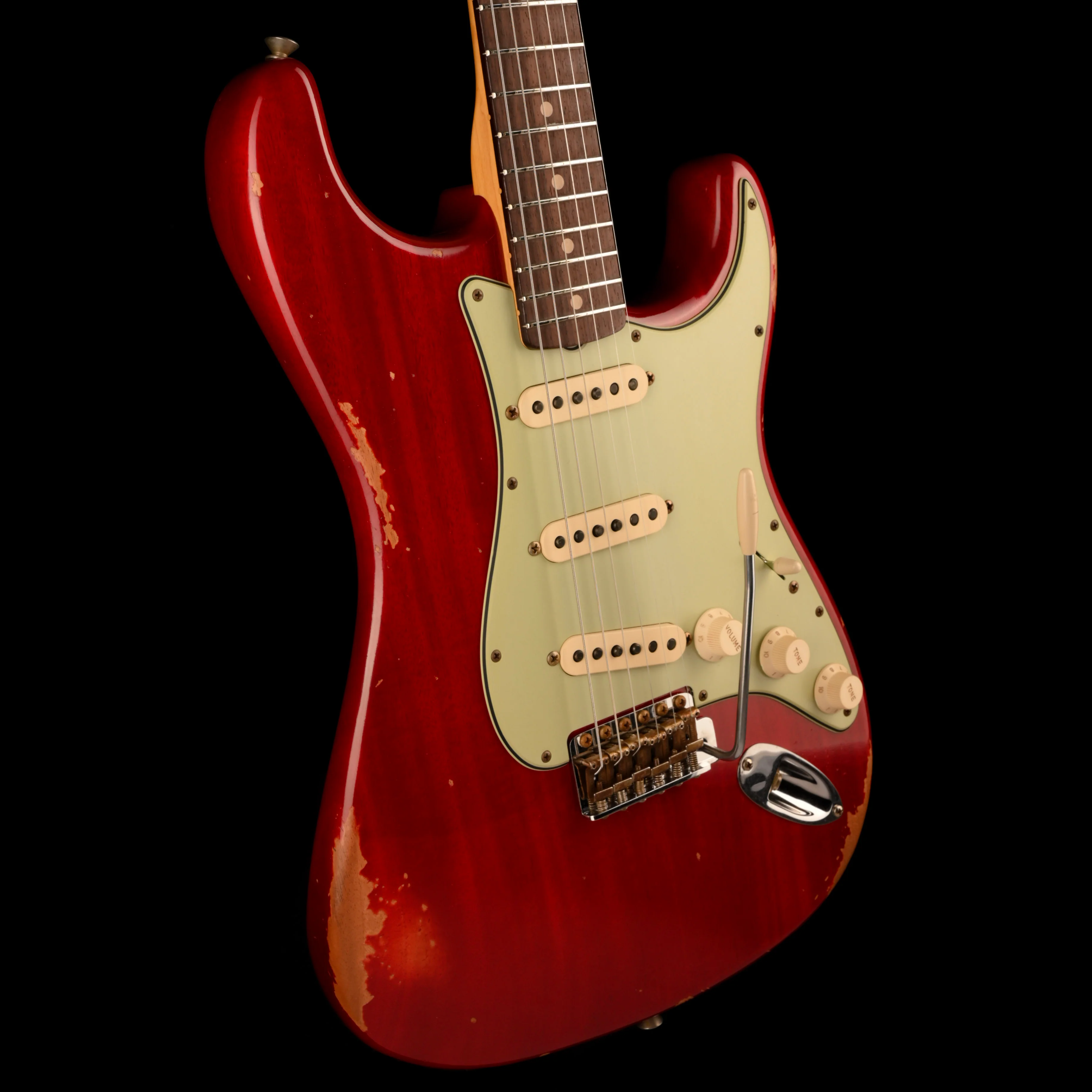 Fender Custom Shop 1963 Stratocaster Mahogany Body Relic Crimson Red Transparent - Image 6