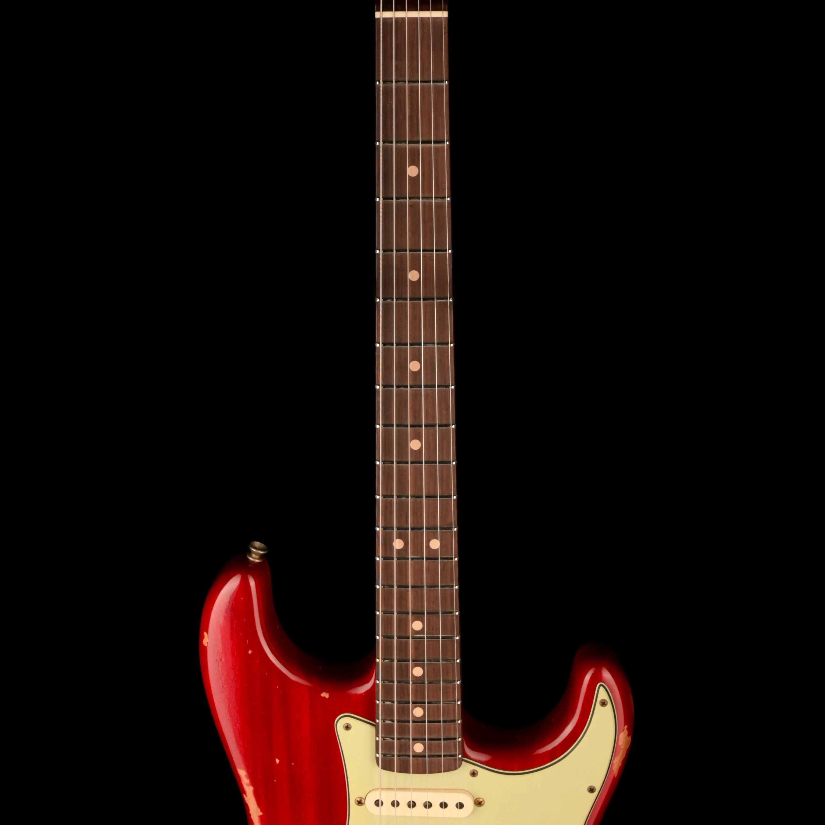 Fender Custom Shop 1963 Stratocaster Mahogany Body Relic Crimson Red Transparent - Image 7