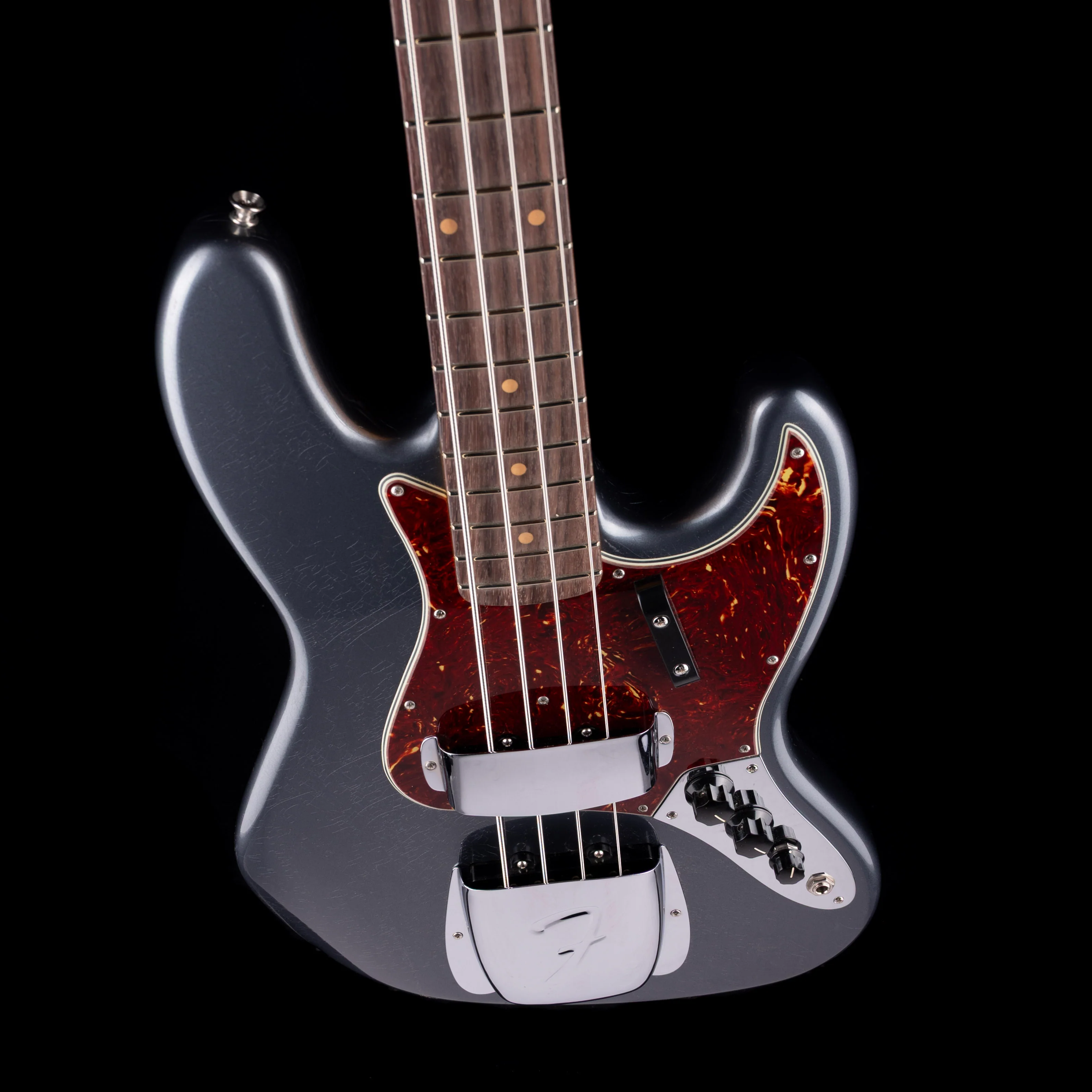 Fender Custom Shop 1964 Jazz Bass Closet Classic Charcoal Frost Metallic With Case - Image 3