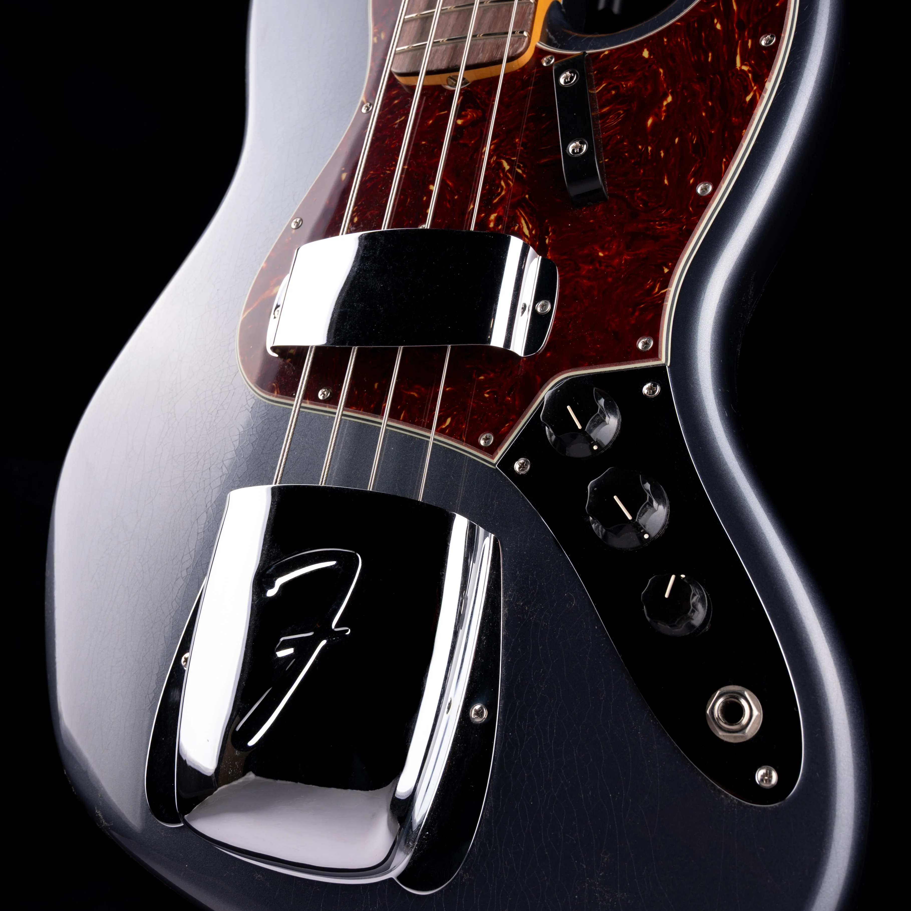 Fender Custom Shop 1964 Jazz Bass Closet Classic Charcoal Frost Metallic With Case - Image 5