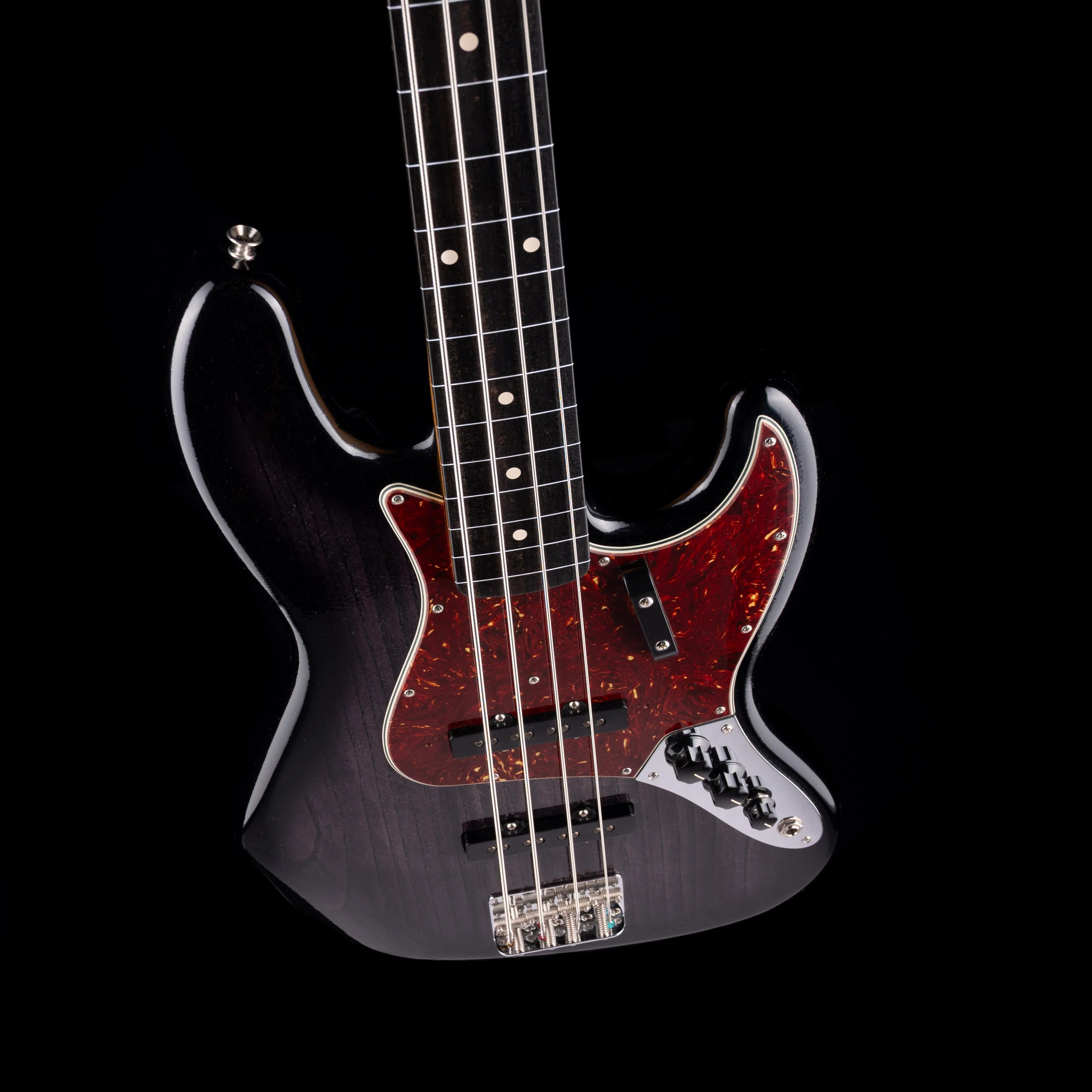 Fender Custom Shop 1964 Jazz Bass Fretless Closet Classic Ebony Transparent With Case - Image 3