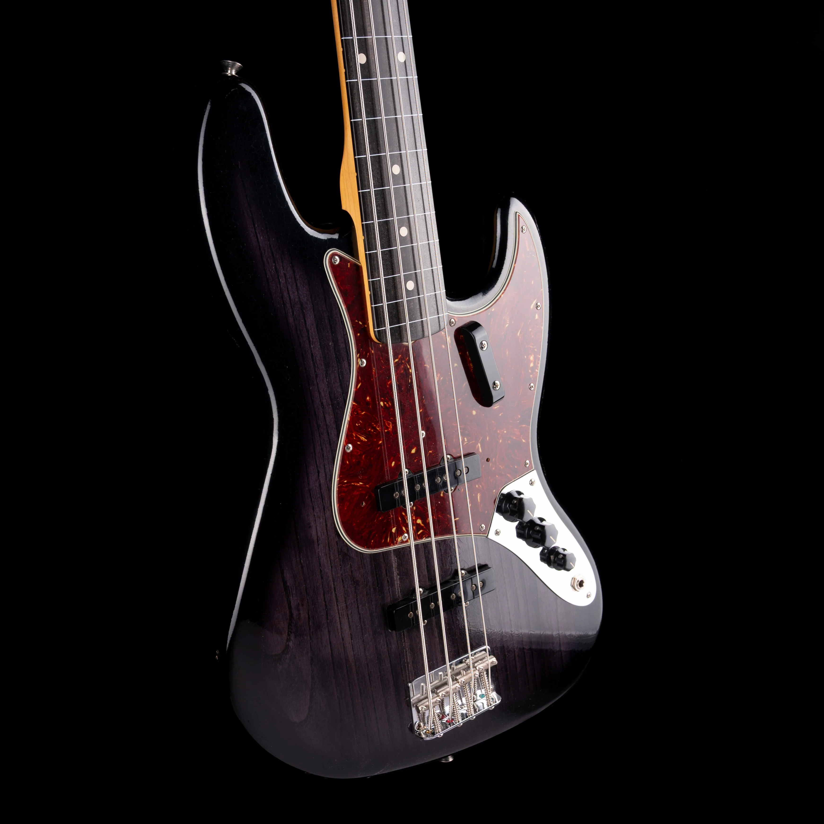 Fender Custom Shop 1964 Jazz Bass Fretless Closet Classic Ebony Transparent With Case - Image 6