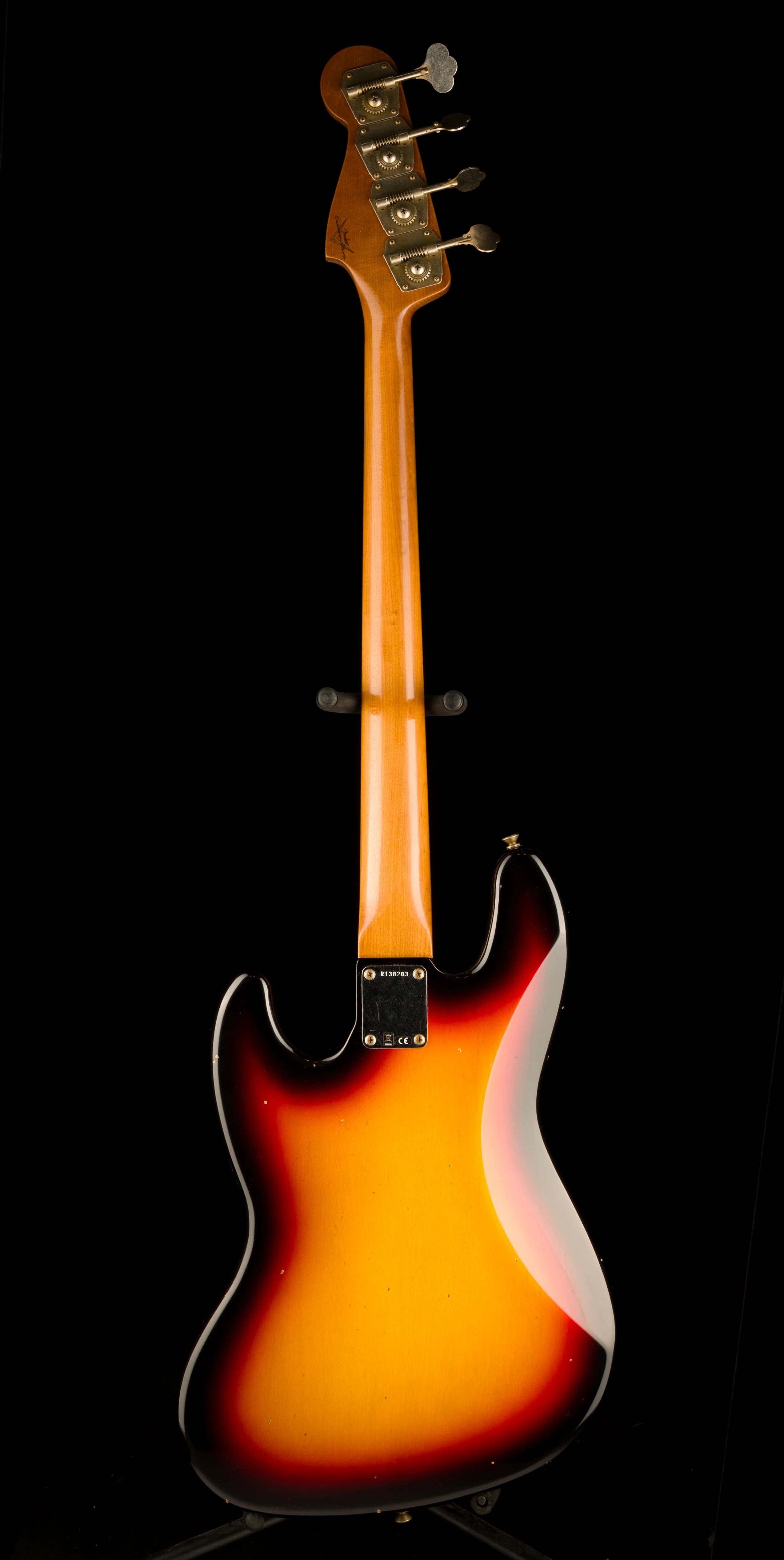 Fender Custom Shop 1964 Jazz Bass Fretless Journeyman Relic 3-Tone Sunburst with Case - Image 13