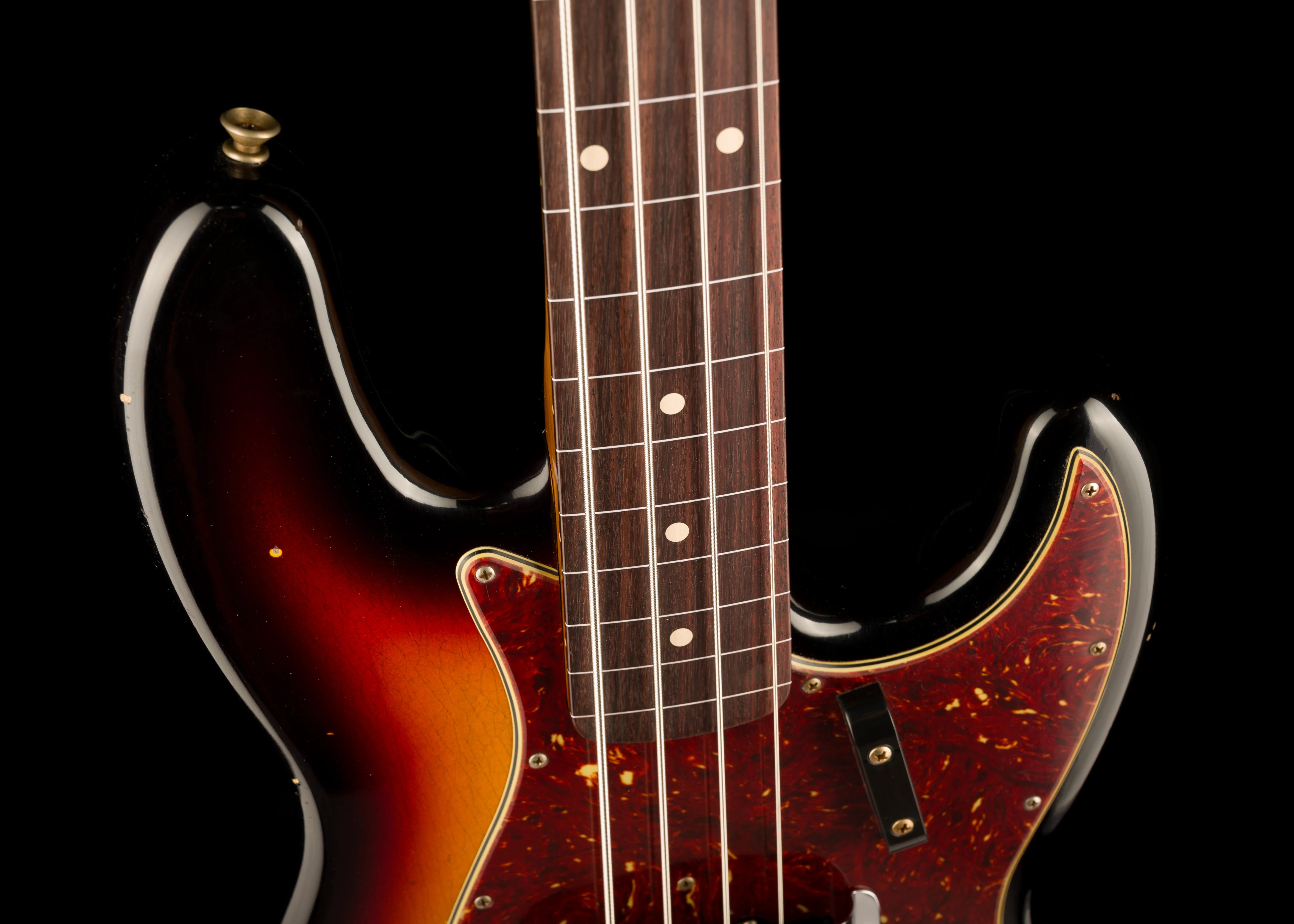 Fender Custom Shop 1964 Jazz Bass Fretless Journeyman Relic 3-Tone Sunburst with Case - Image 3