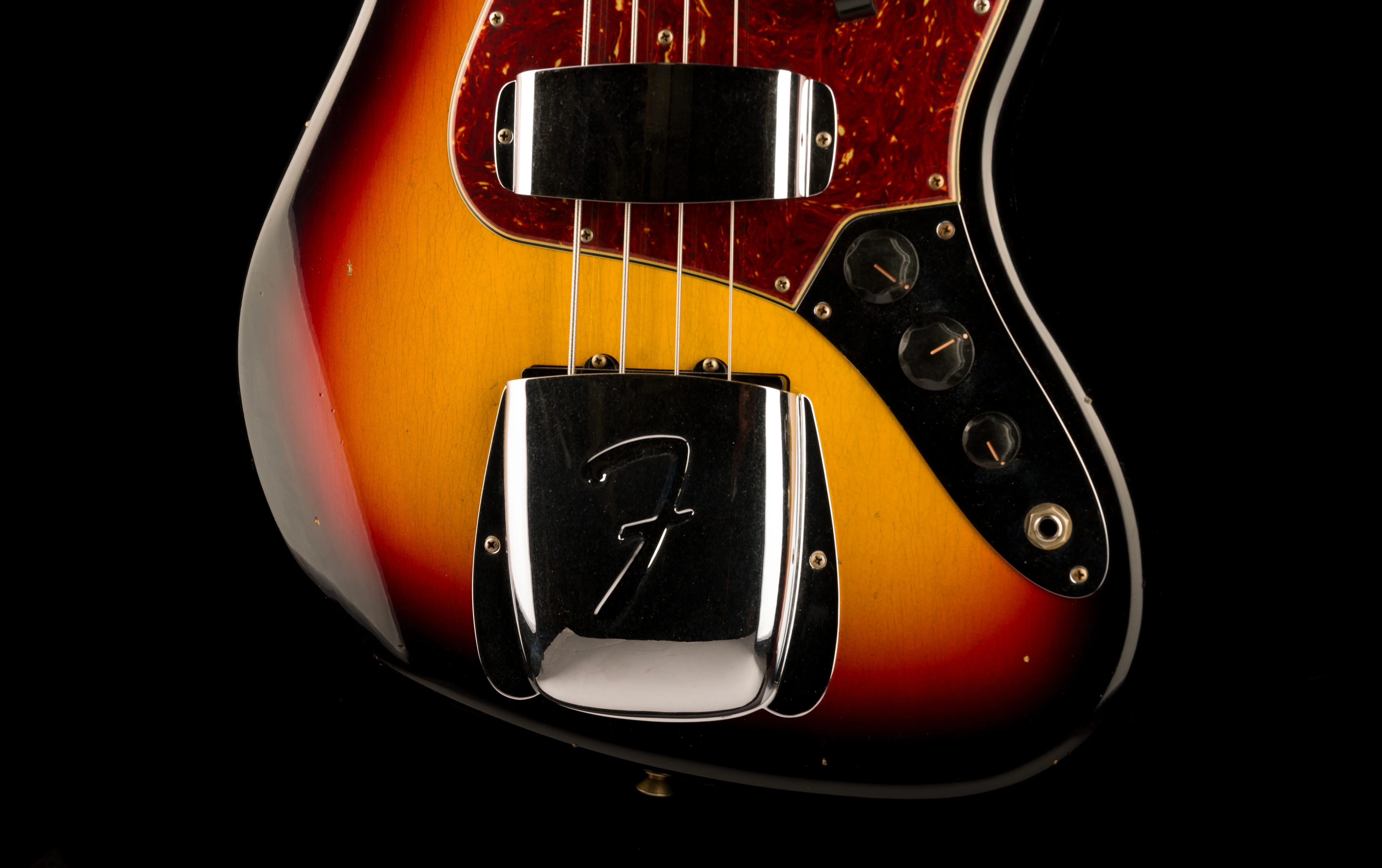 Fender Custom Shop 1964 Jazz Bass Fretless Journeyman Relic 3-Tone Sunburst with Case - Image 5