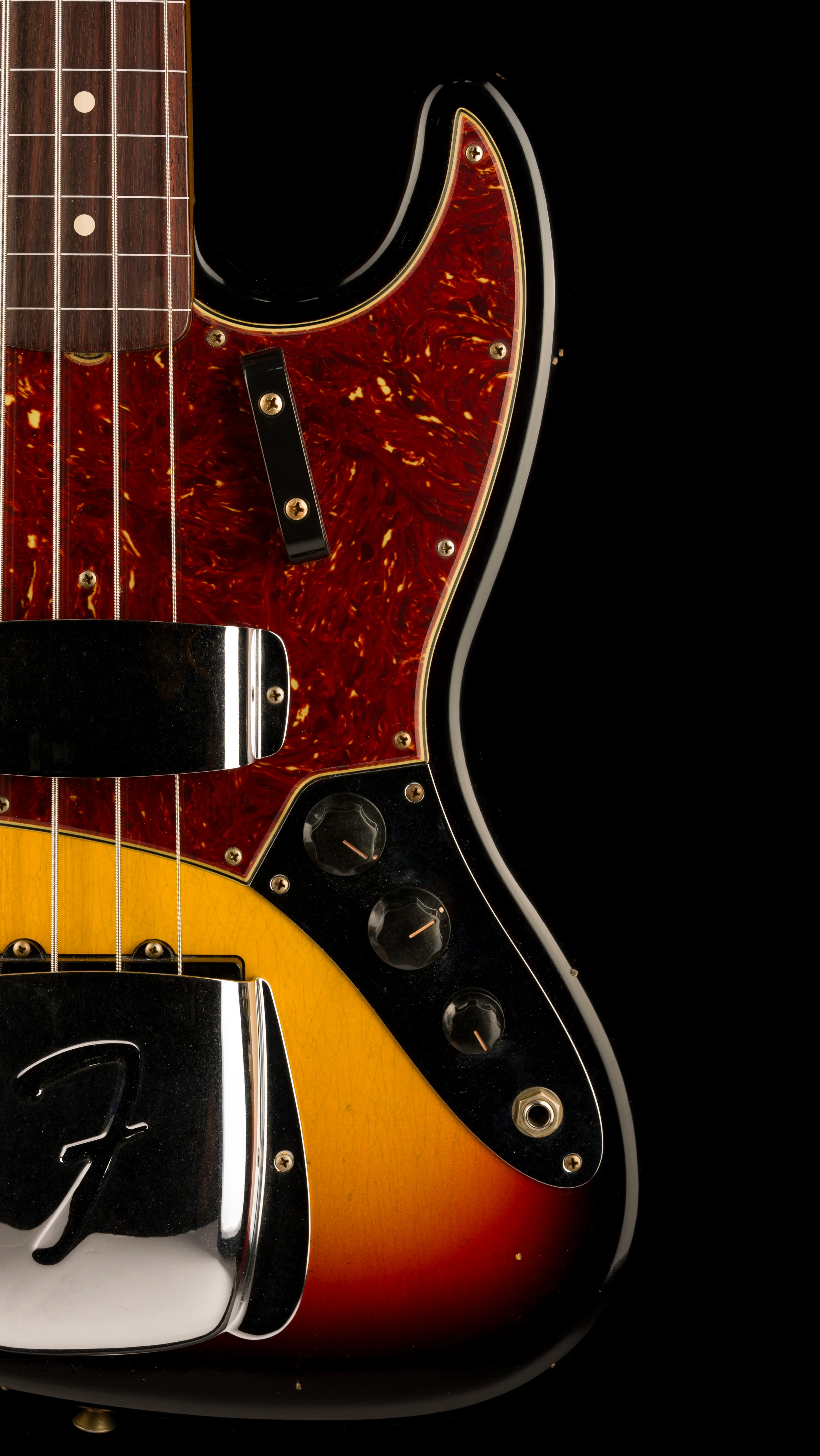 Fender Custom Shop 1964 Jazz Bass Fretless Journeyman Relic 3-Tone Sunburst with Case - Image 8