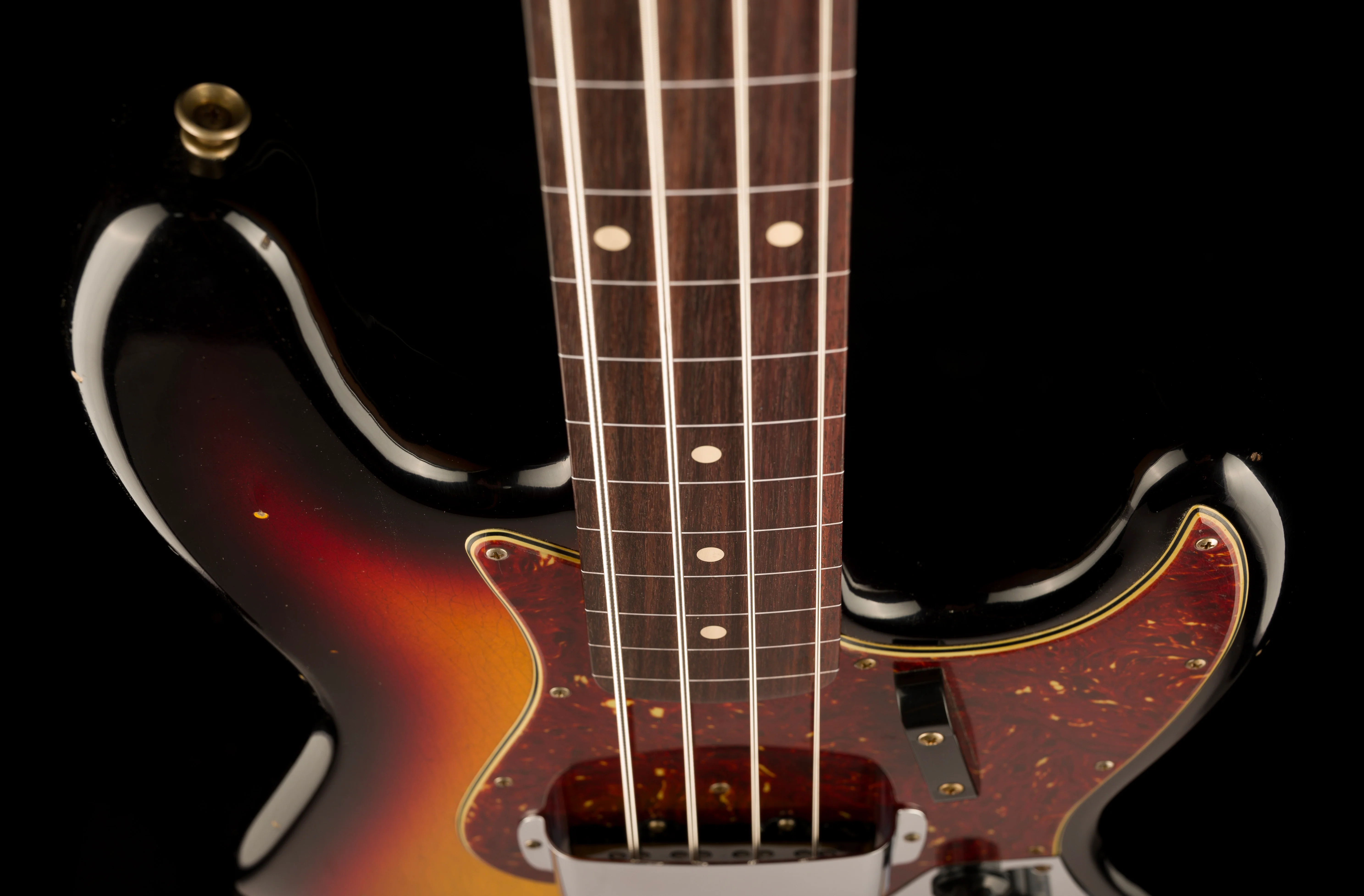 Fender Custom Shop 1964 Jazz Bass Fretless Journeyman Relic 3-Tone Sunburst with Case - Image 9