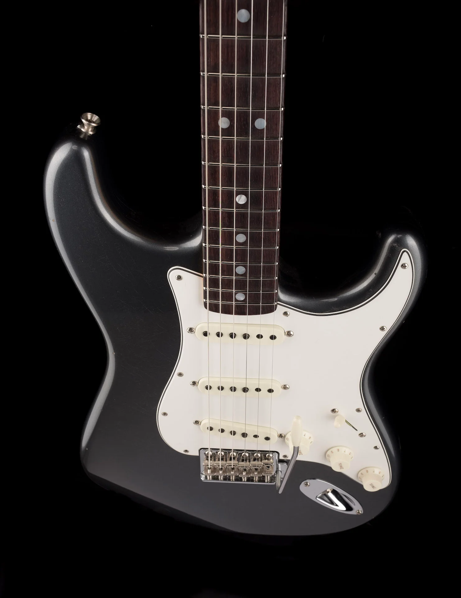 Fender Custom Shop 1965 Stratocaster Journeyman Relic Aged Charcoal Frost Metallic - Image 4