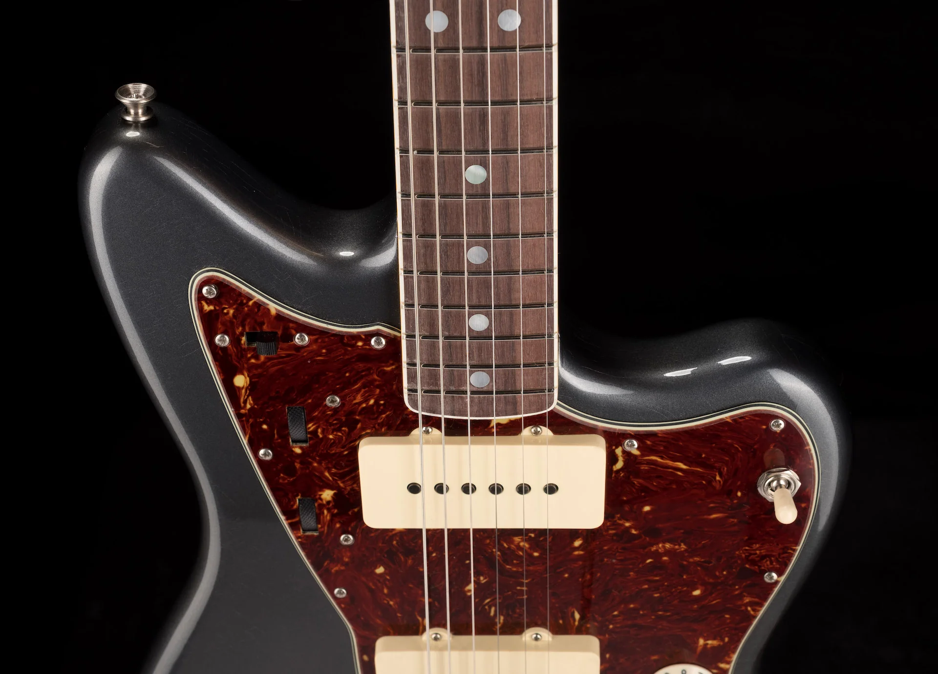 Fender Custom Shop 1966 Jazzmaster Deluxe Closet Classic Aged Charcoal Frost Metallic - Image 3