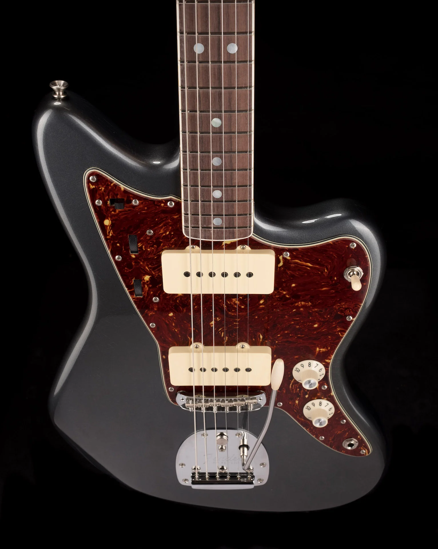 Fender Custom Shop 1966 Jazzmaster Deluxe Closet Classic Aged Charcoal Frost Metallic - Image 4